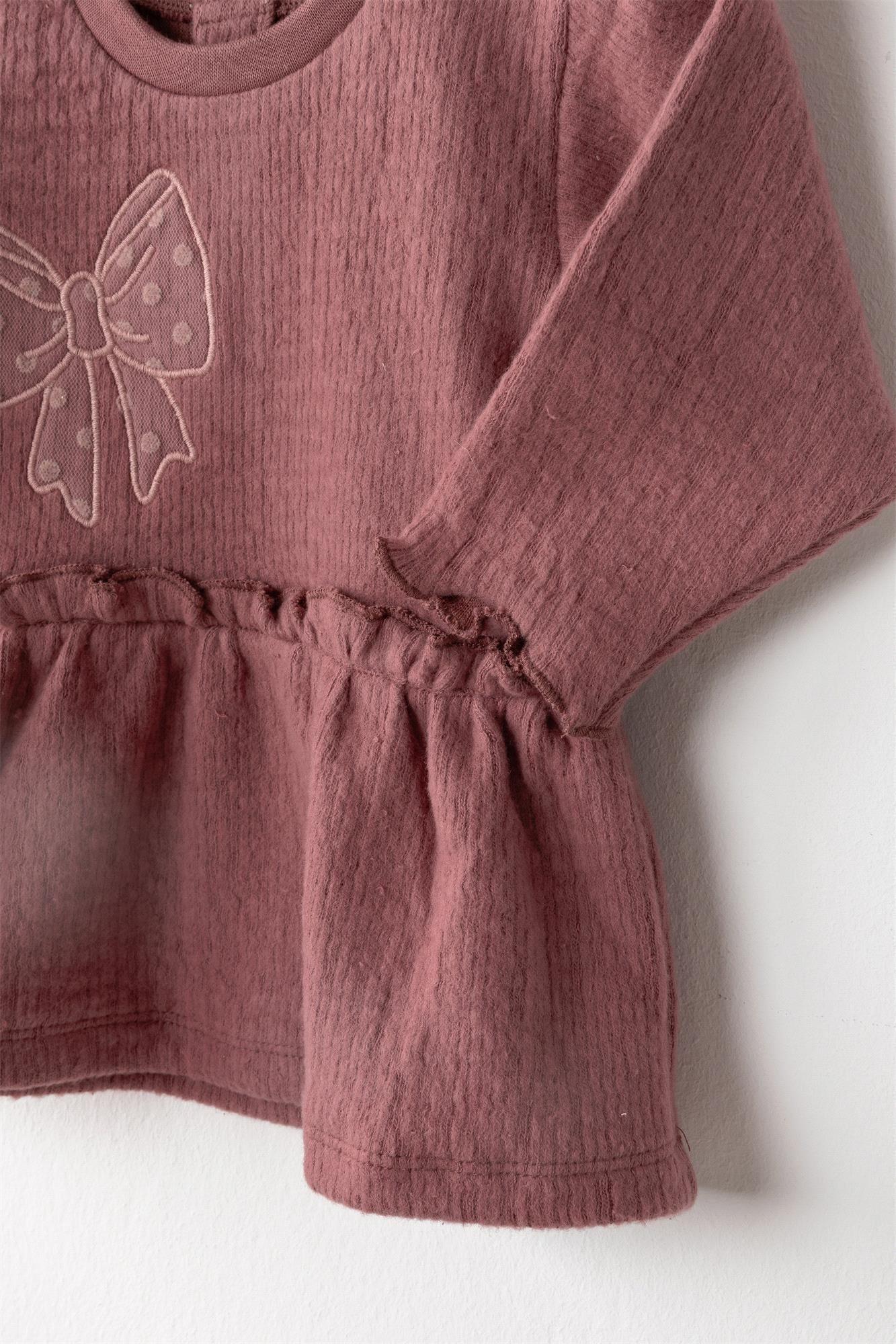 Andywawa Kız Bebek Casual 2'li Alt Üst Takım Gül Kurusu AC26204