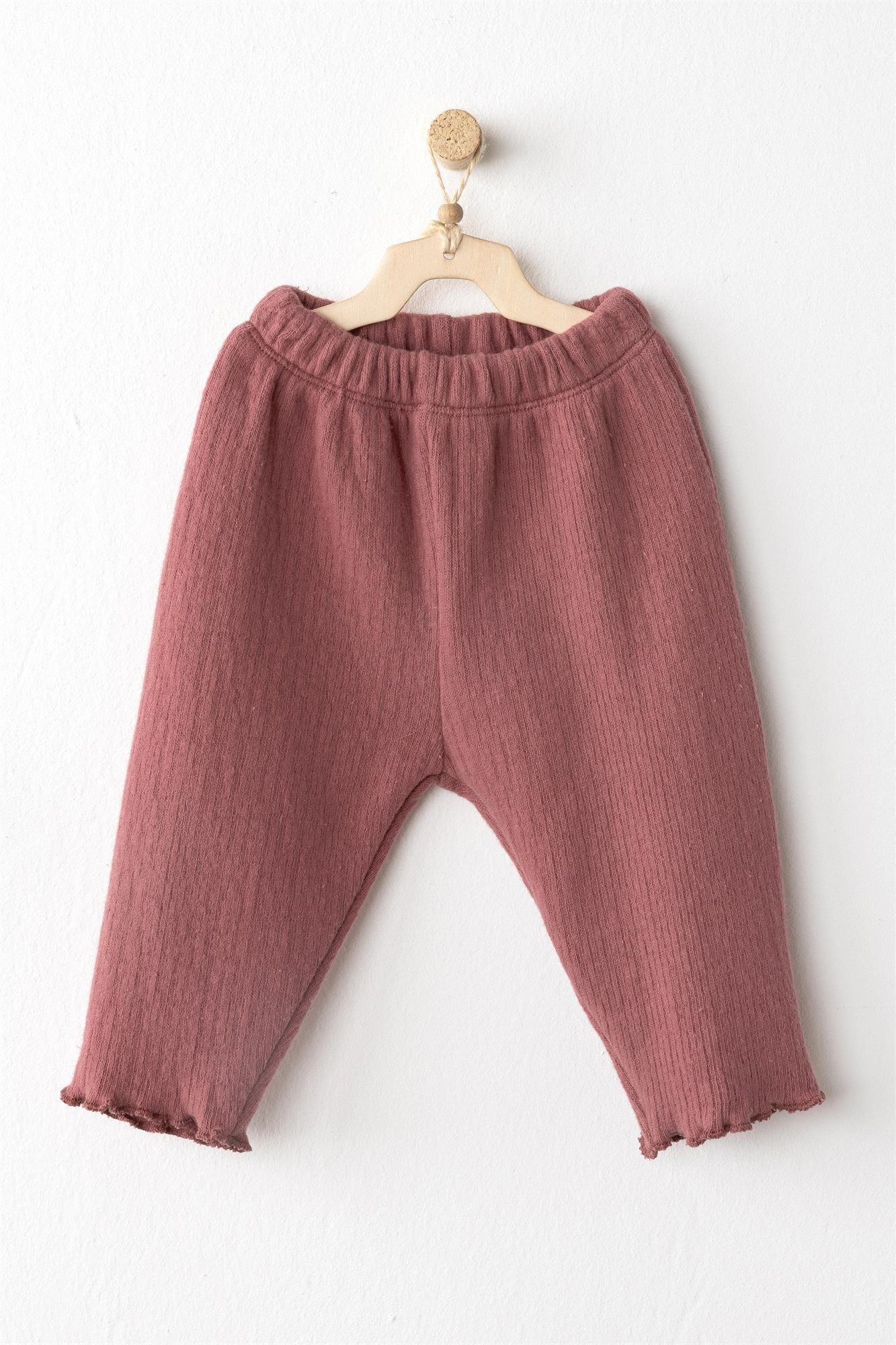 Andywawa Kız Bebek Casual 2'li Alt Üst Takım Gül Kurusu AC26204