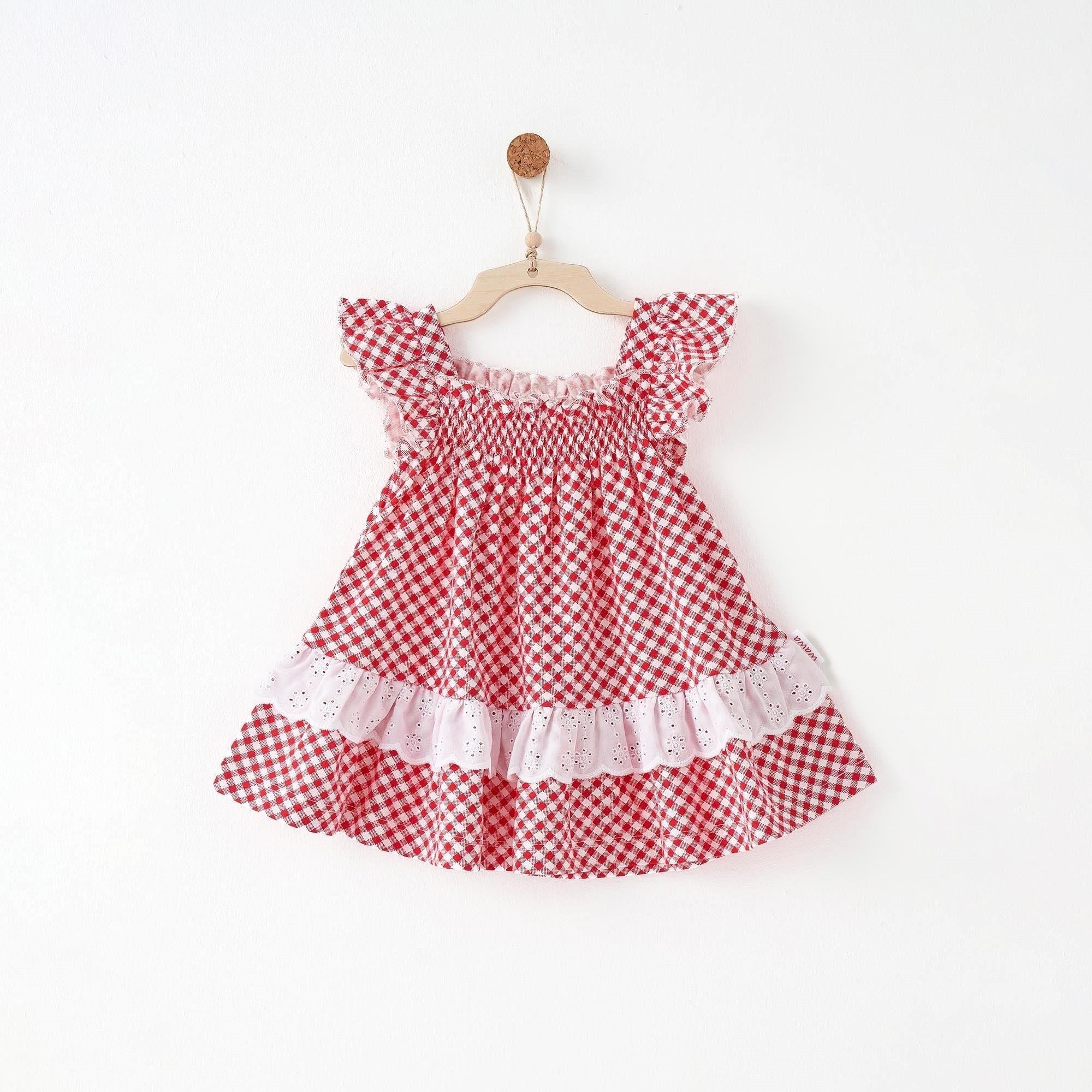 Andywawa Kız Bebek Cherry Chatty Elbise Kırmızı AC26689