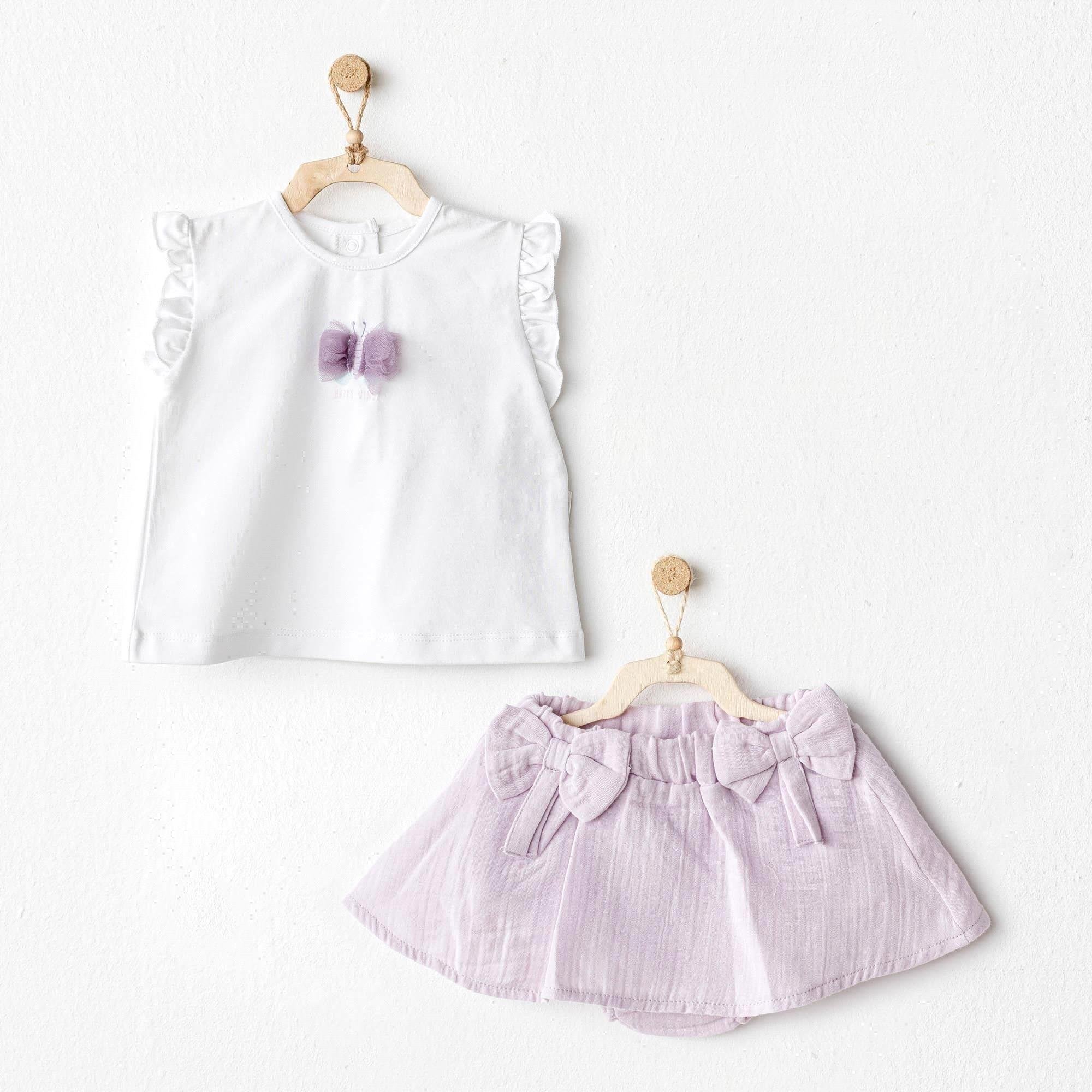 Andywawa Kız Bebek Magical Butterfly Alt Üst Takım Lila AC25575