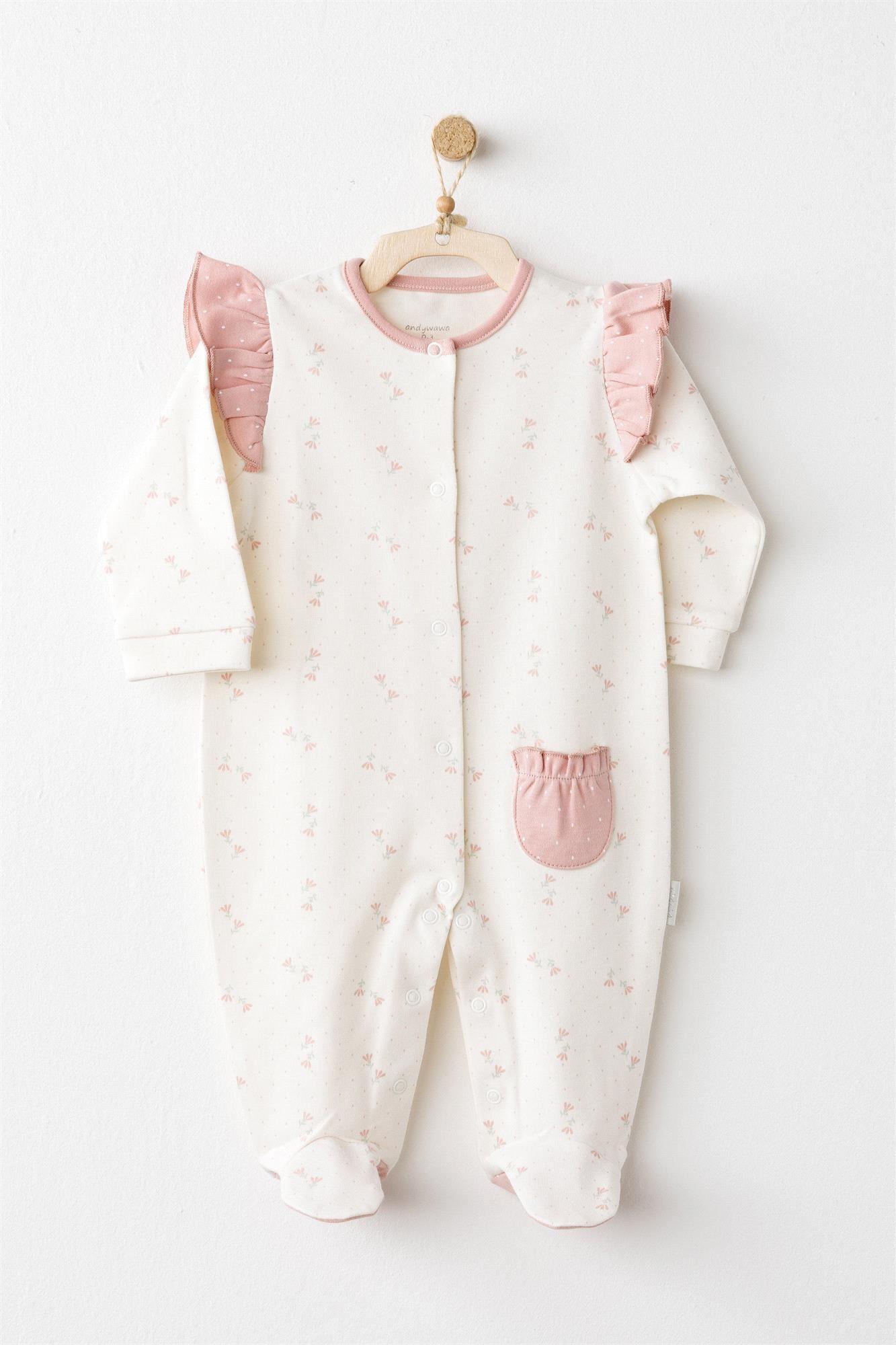 Andywawa Kız Bebek Mon Petit Amour 10'lu Hastane Çıkış Seti Ekru AC26081