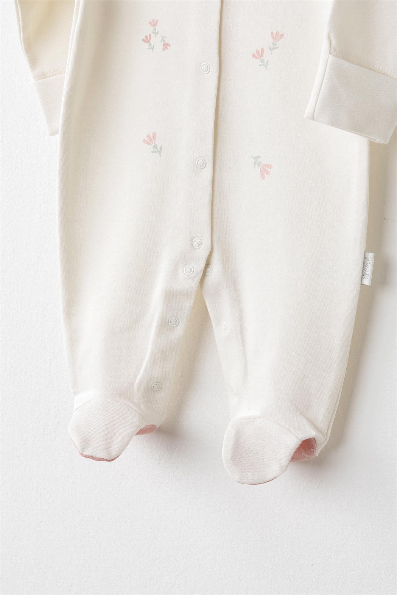 Andywawa Kız Bebek Mon Petit Amour Romper Tulum Ekru AC26093