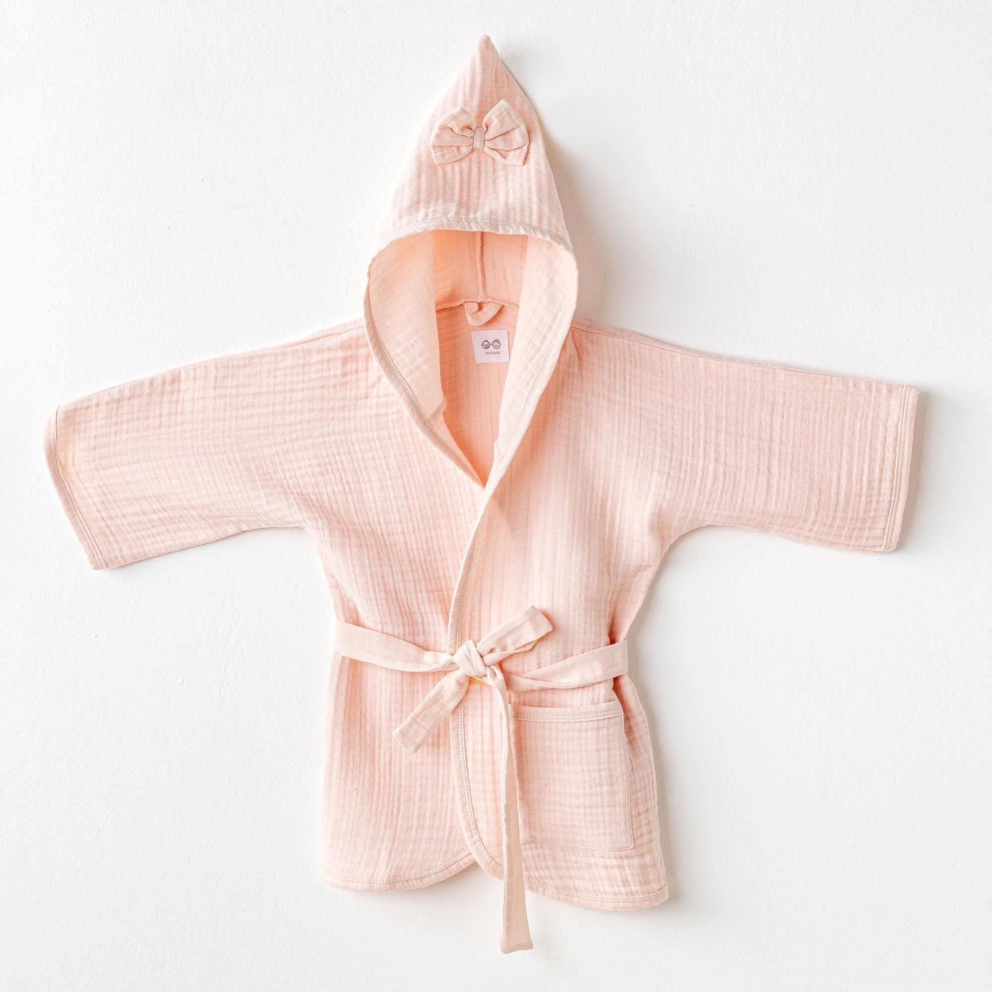 Andywawa Kız Bebek Müslin Bornoz Pembe AC25882