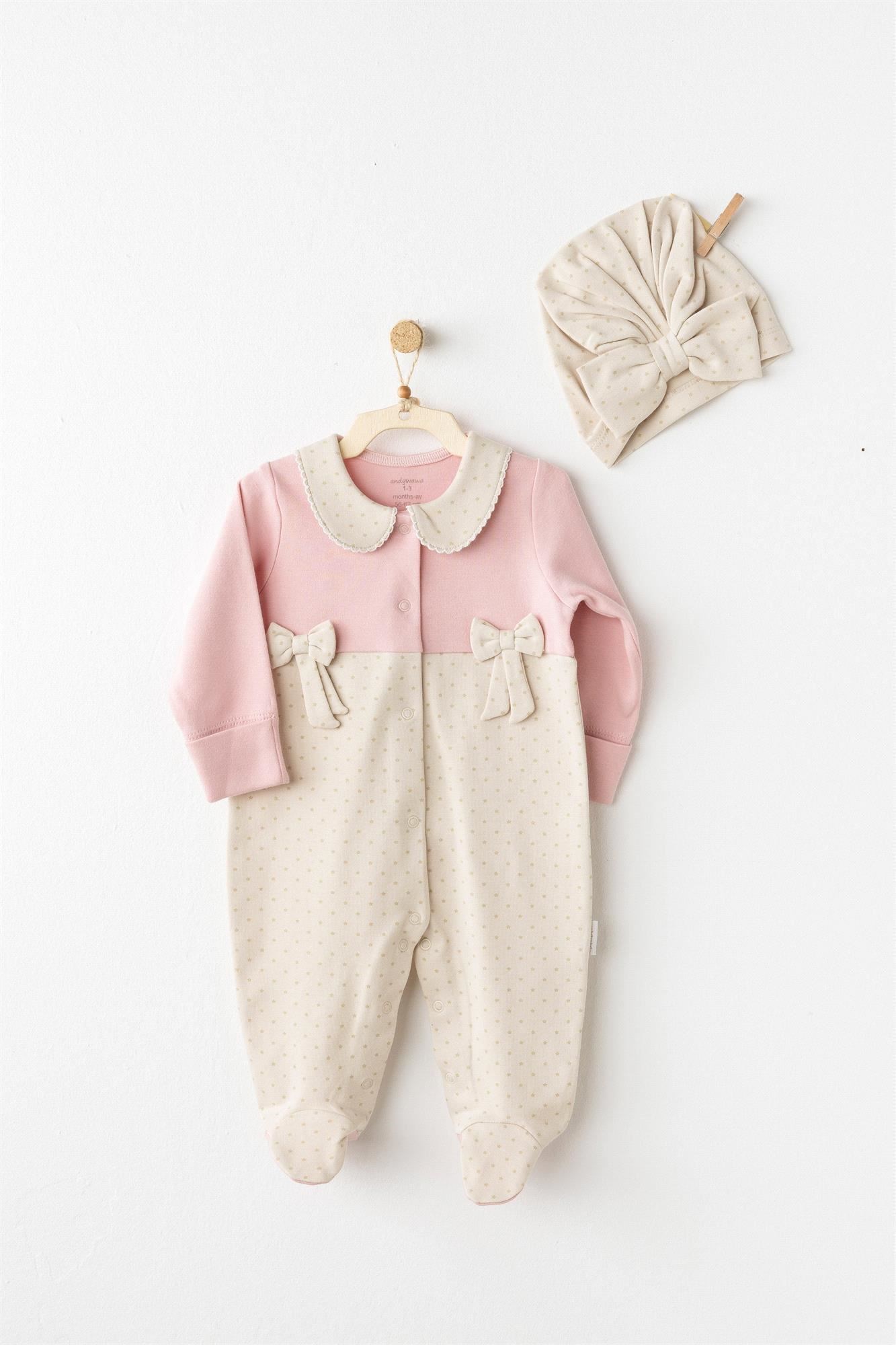 Andywawa Kız Bebek Romper You Are Special Şapkalı Tulum Takım Pembe AC26043