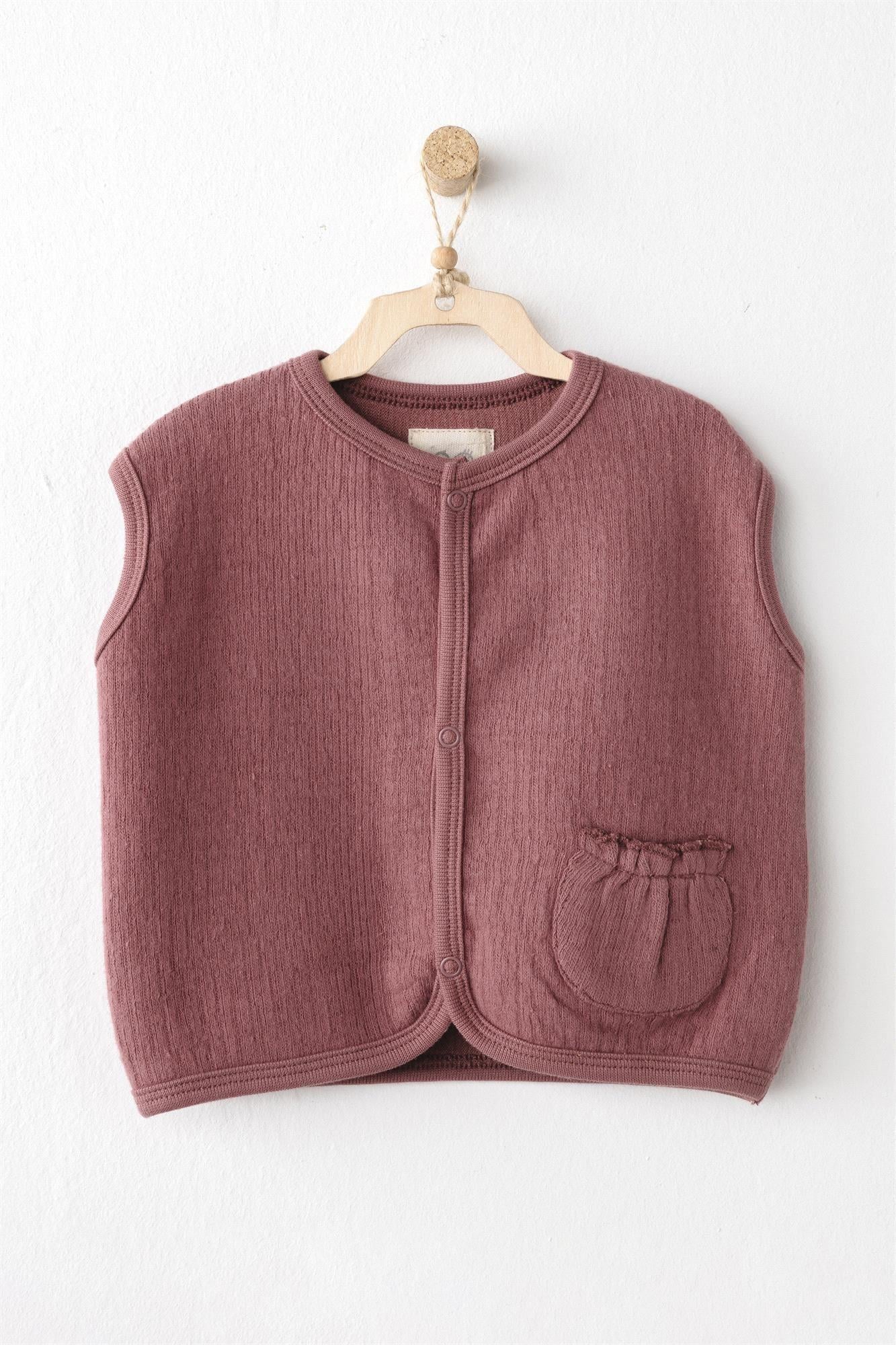 Andywawa Kız Bebek Vest Casual Yelek Gül Kurusu AC26201