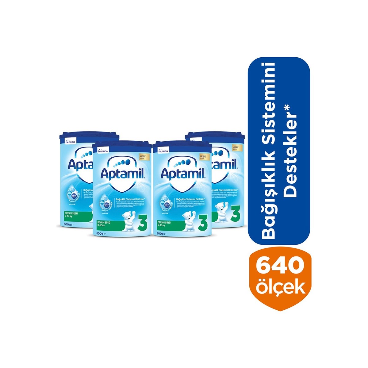 Aptamil 3 Devam Sütü 800 gr 9-12 Ay Akıllı Kutu 4'lü