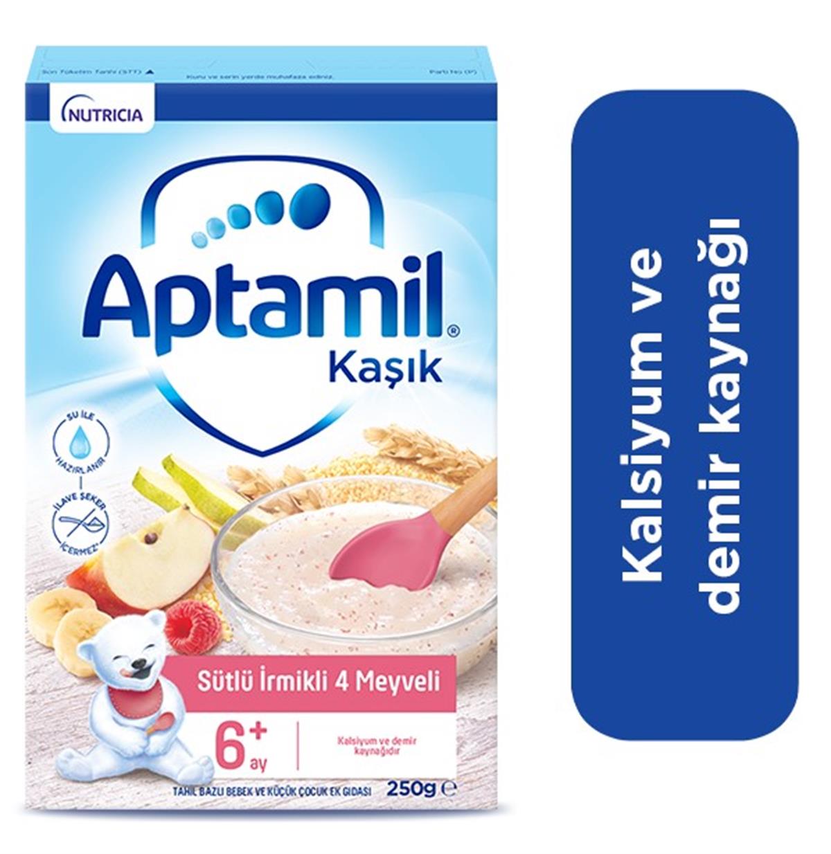 Aptamil Sütlü İrmikli 4 Meyveli Kaşık Maması