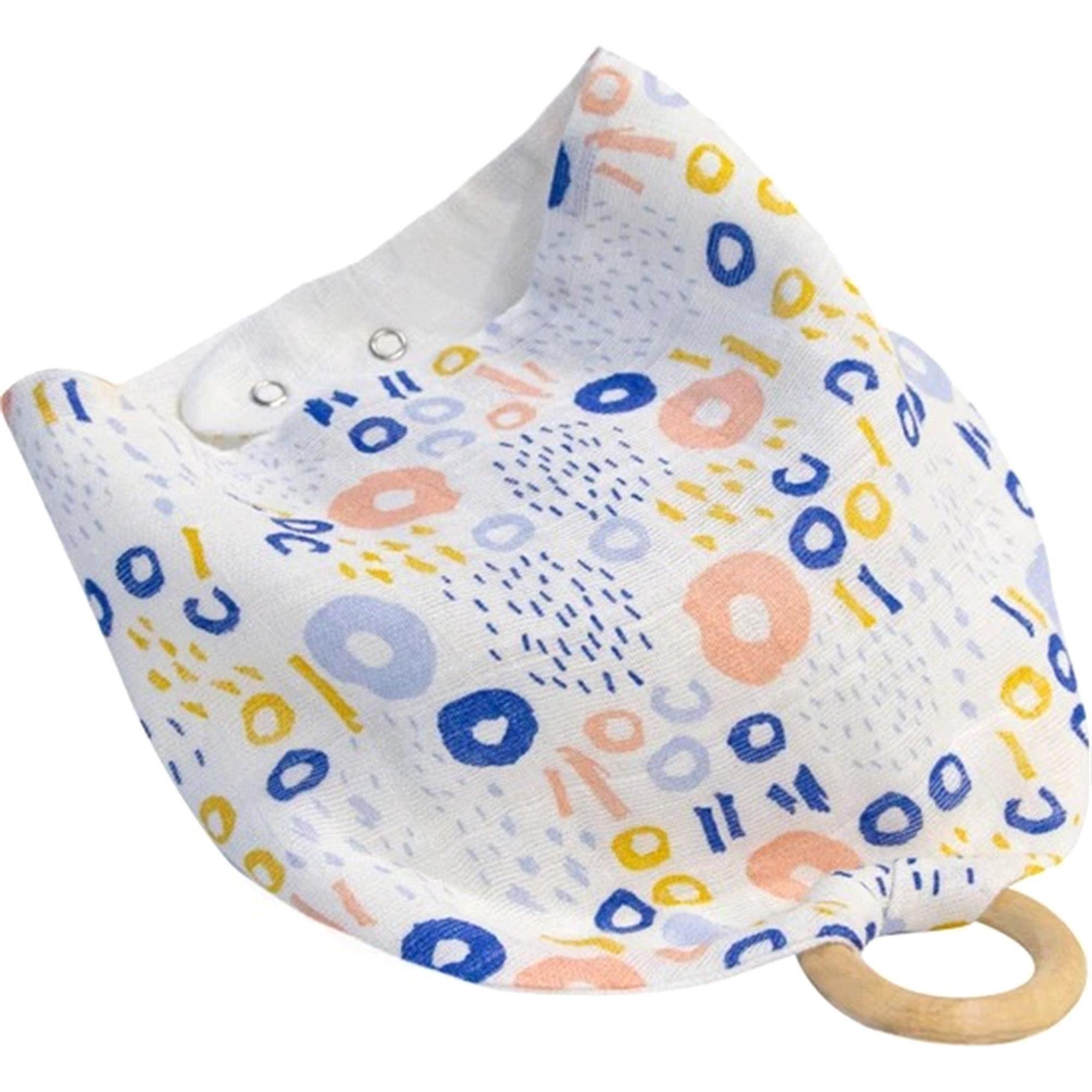 Babyjem Ahşap Dişlikli Müslin Önlük Renkli Halkalar Art-678