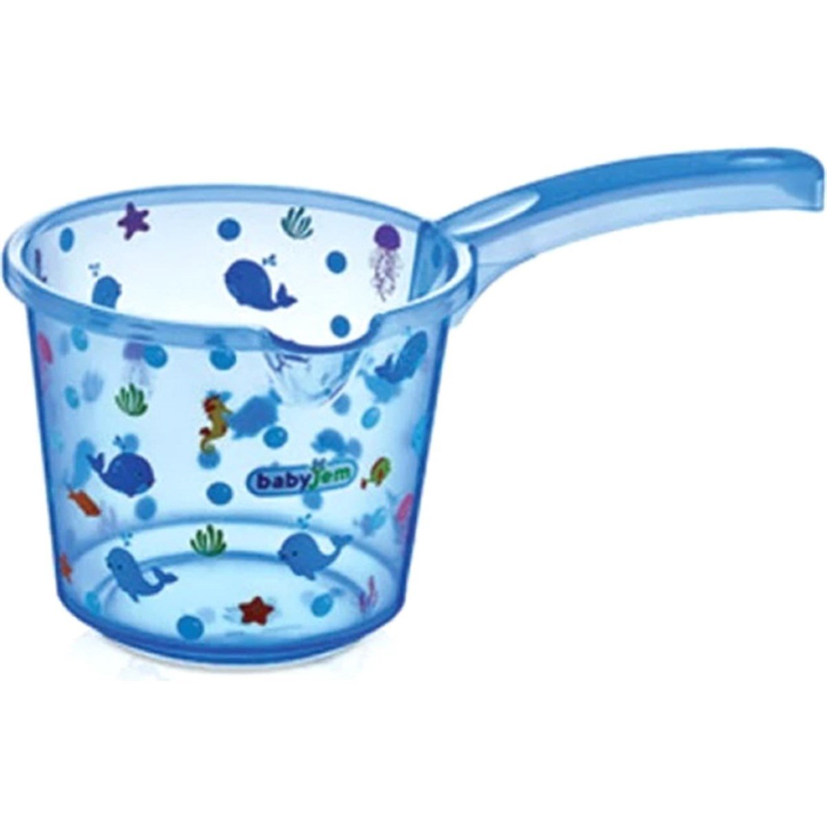 Babyjem Bebek Banyo Maşrapası Şeffaf Desenli Mavi Art-400