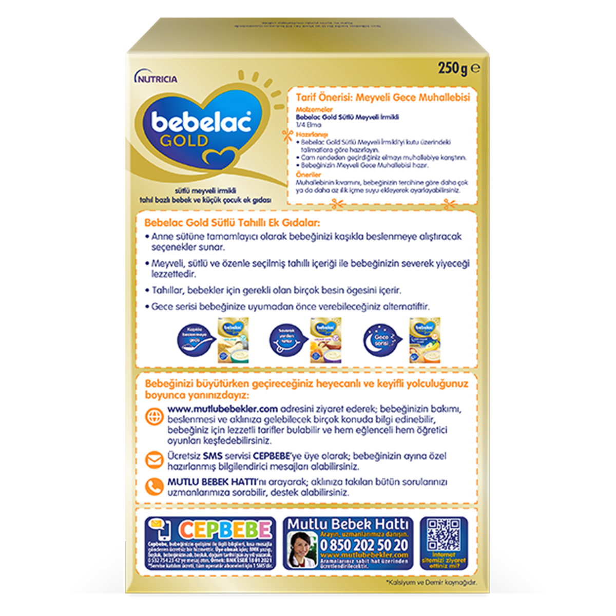 Bebelac Gold Sütlü Meyveli İrmikli 250 Gr Kaşık Maması