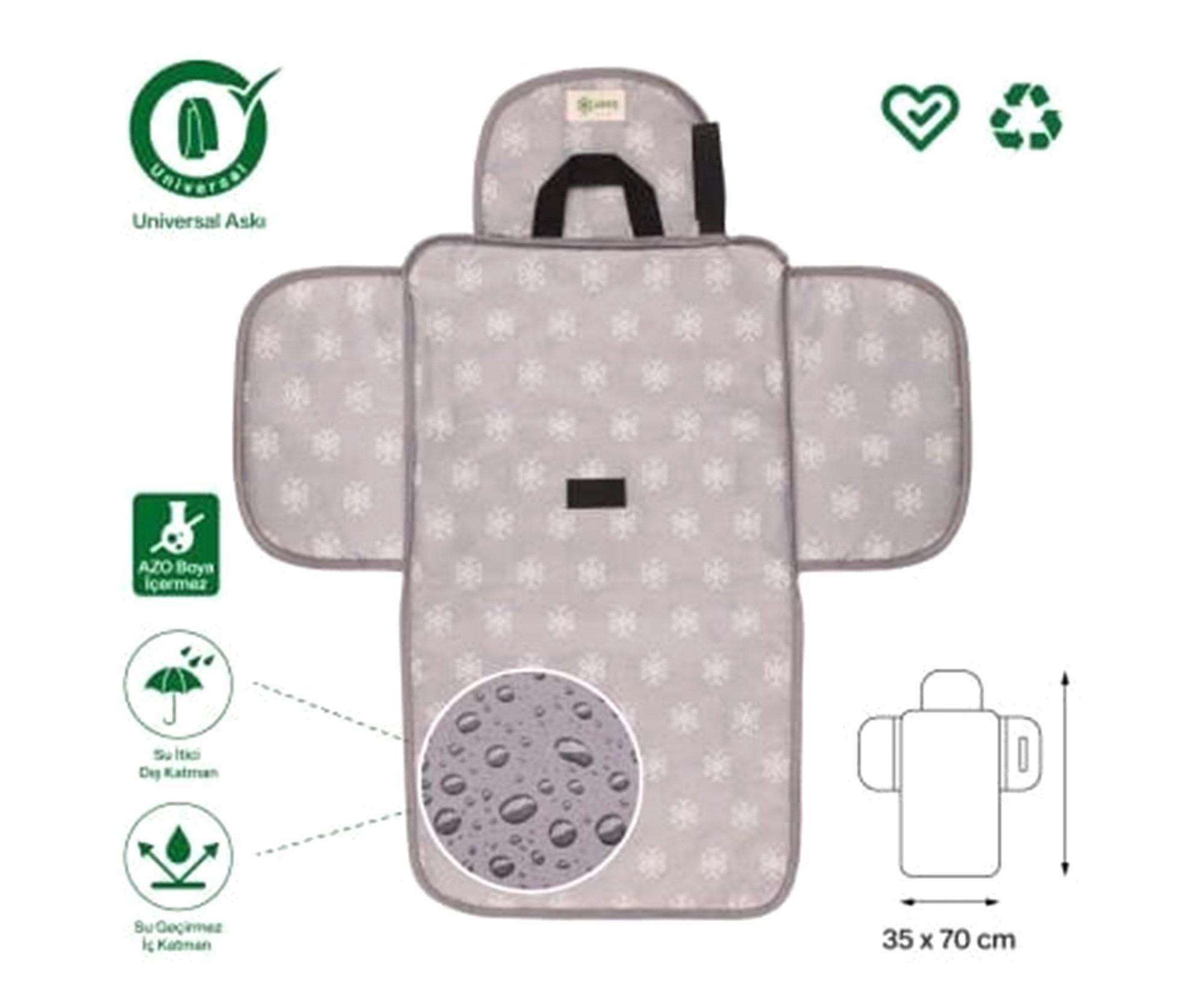 Been Fonksiyonel Bebek Bakım Matı Gri BN-740FBM