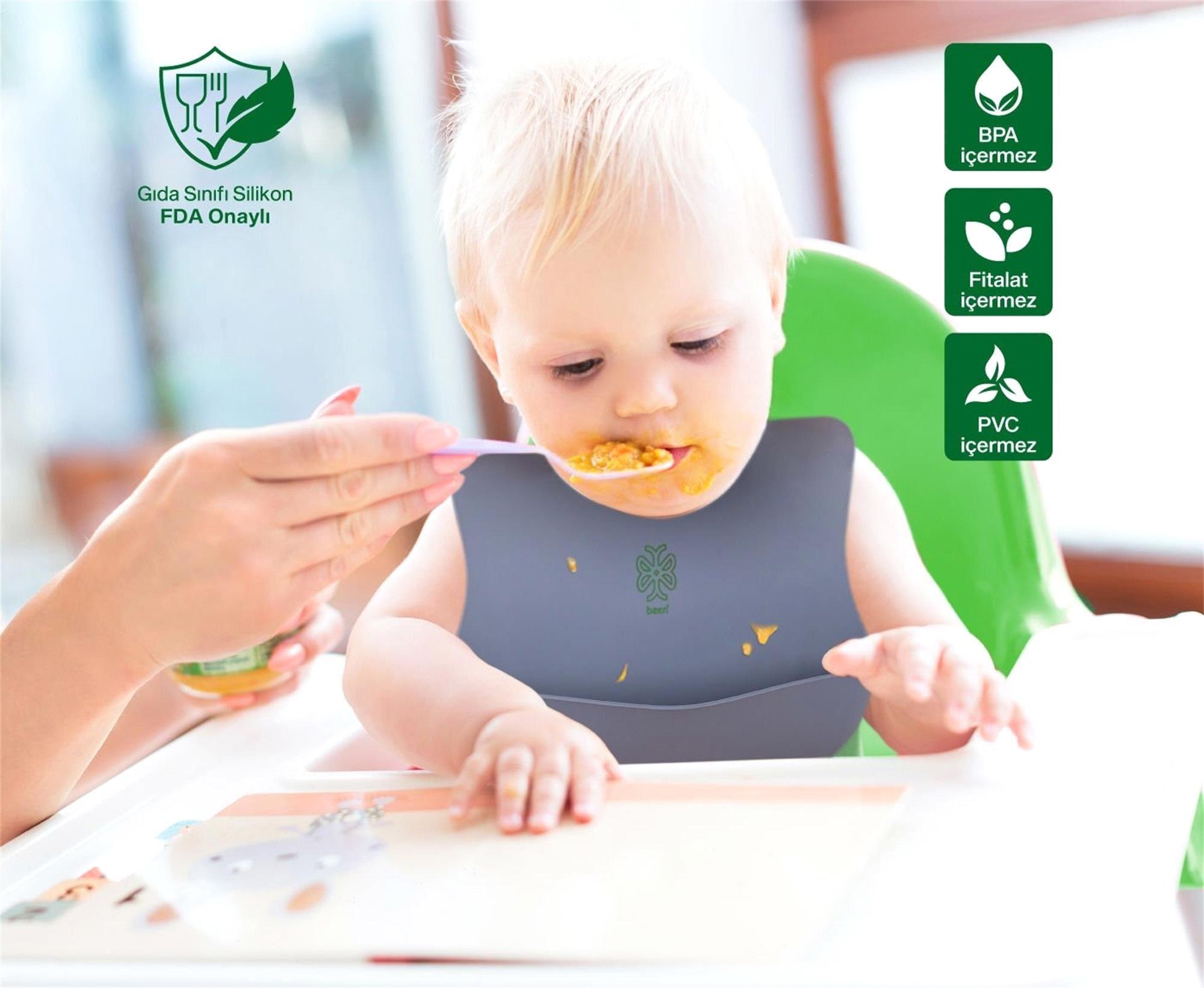 Been Silikon Mama Önlüğü Gri BN-740SMO