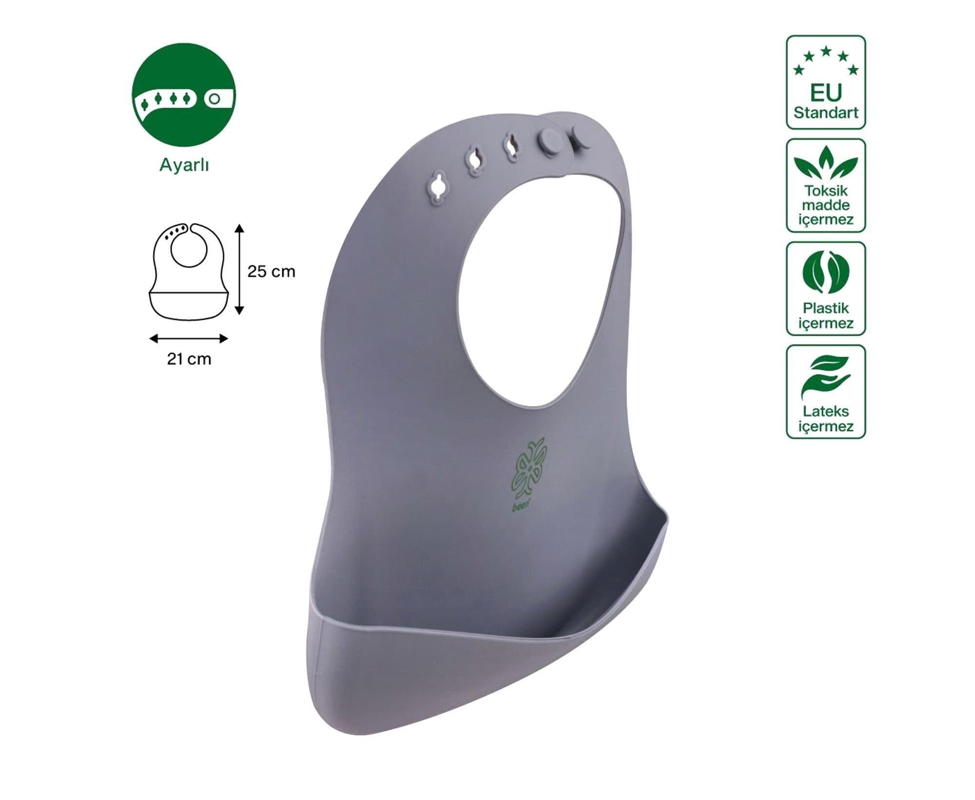 Been Silikon Mama Önlüğü Gri BN-740SMO