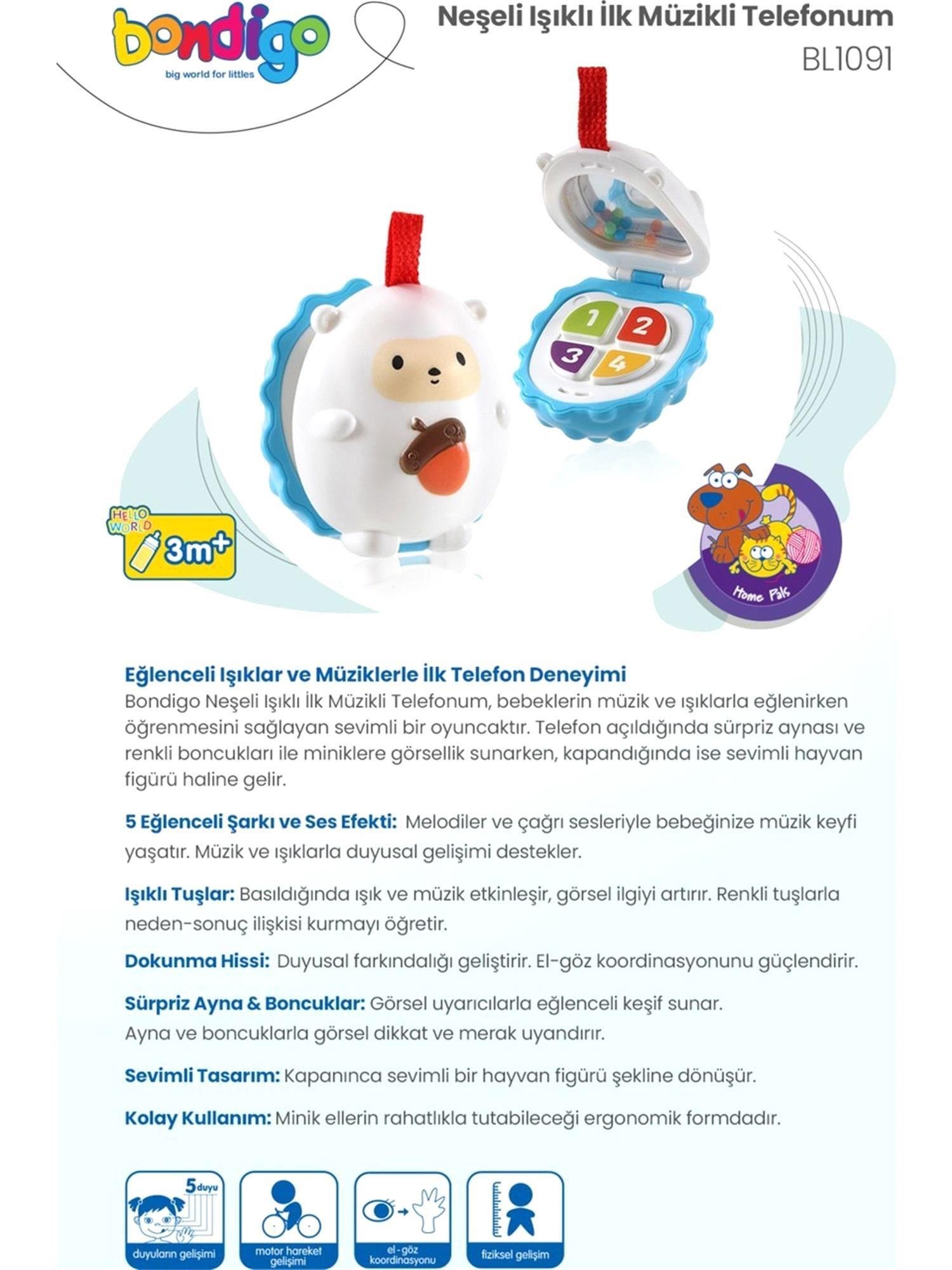 Bondigo Neşeli Işıklı İlk Müzikli Telefonum BL1091