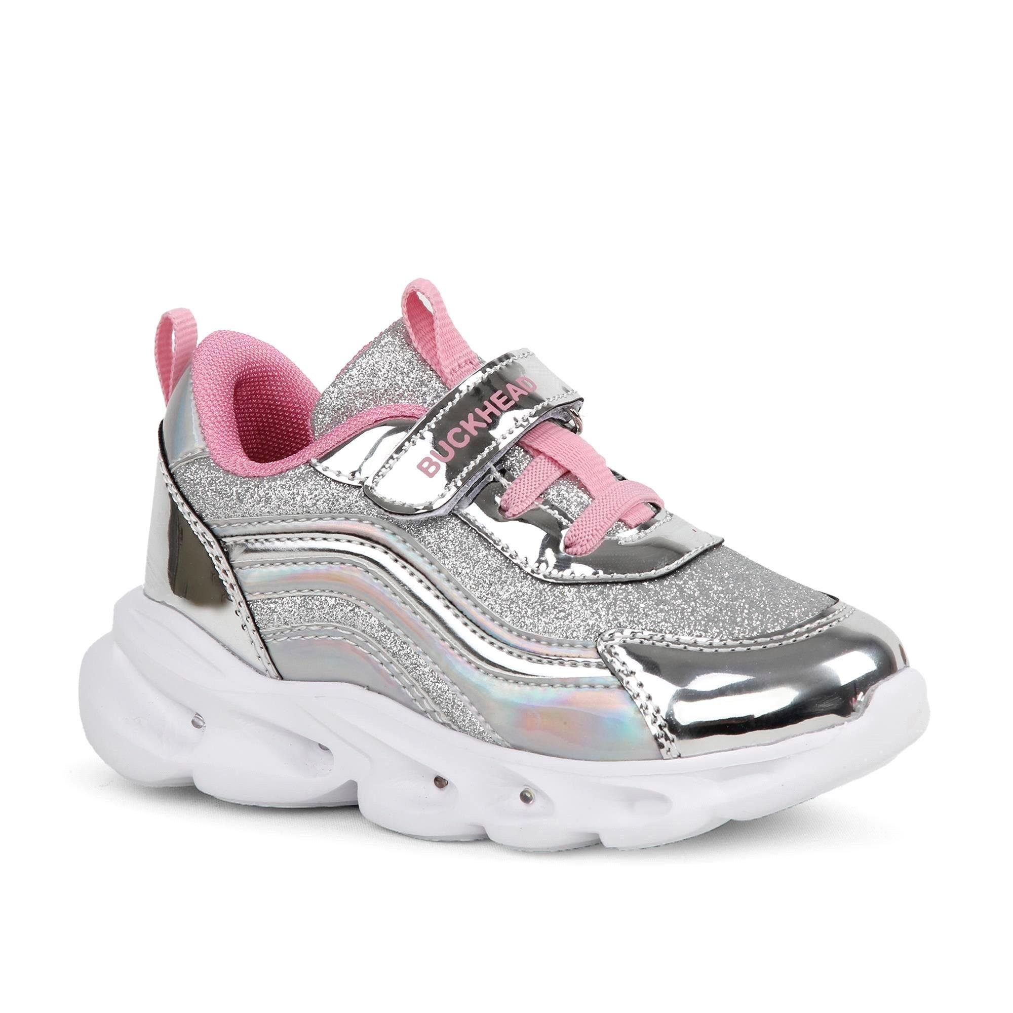 Buckhead Kız Çocuk Glossy Shiny Işıklı Spor Ayakkabı Silver BUCK4430