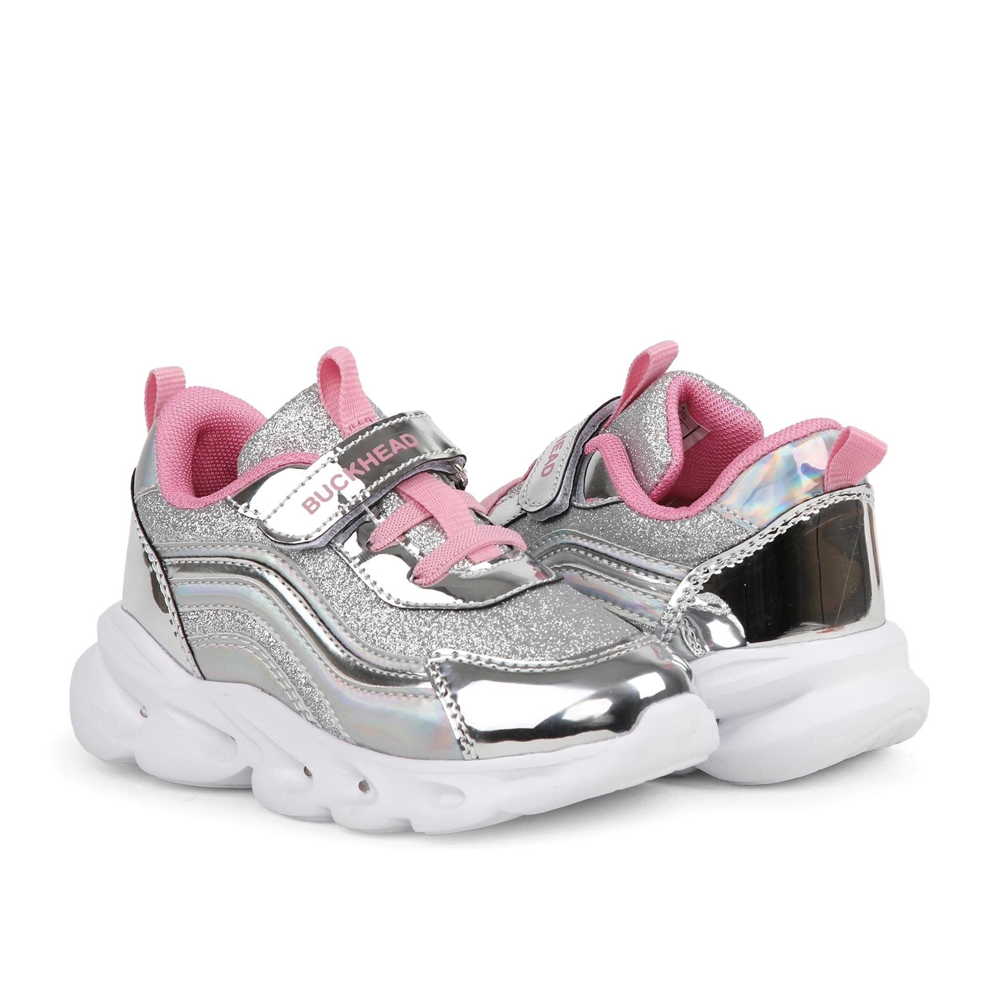 Buckhead Kız Çocuk Glossy Shiny Işıklı Spor Ayakkabı Silver BUCK4430