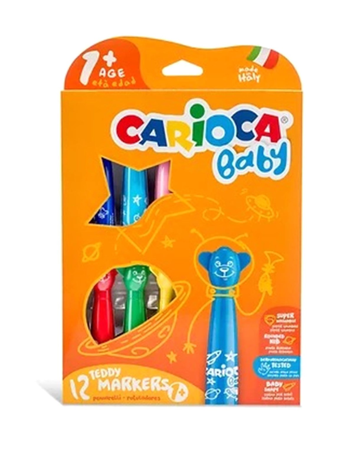 Carioca 12'li Teddy Jumbo Bebek Süper Yıkanabilir Keçeli Boya Kalemi 42816