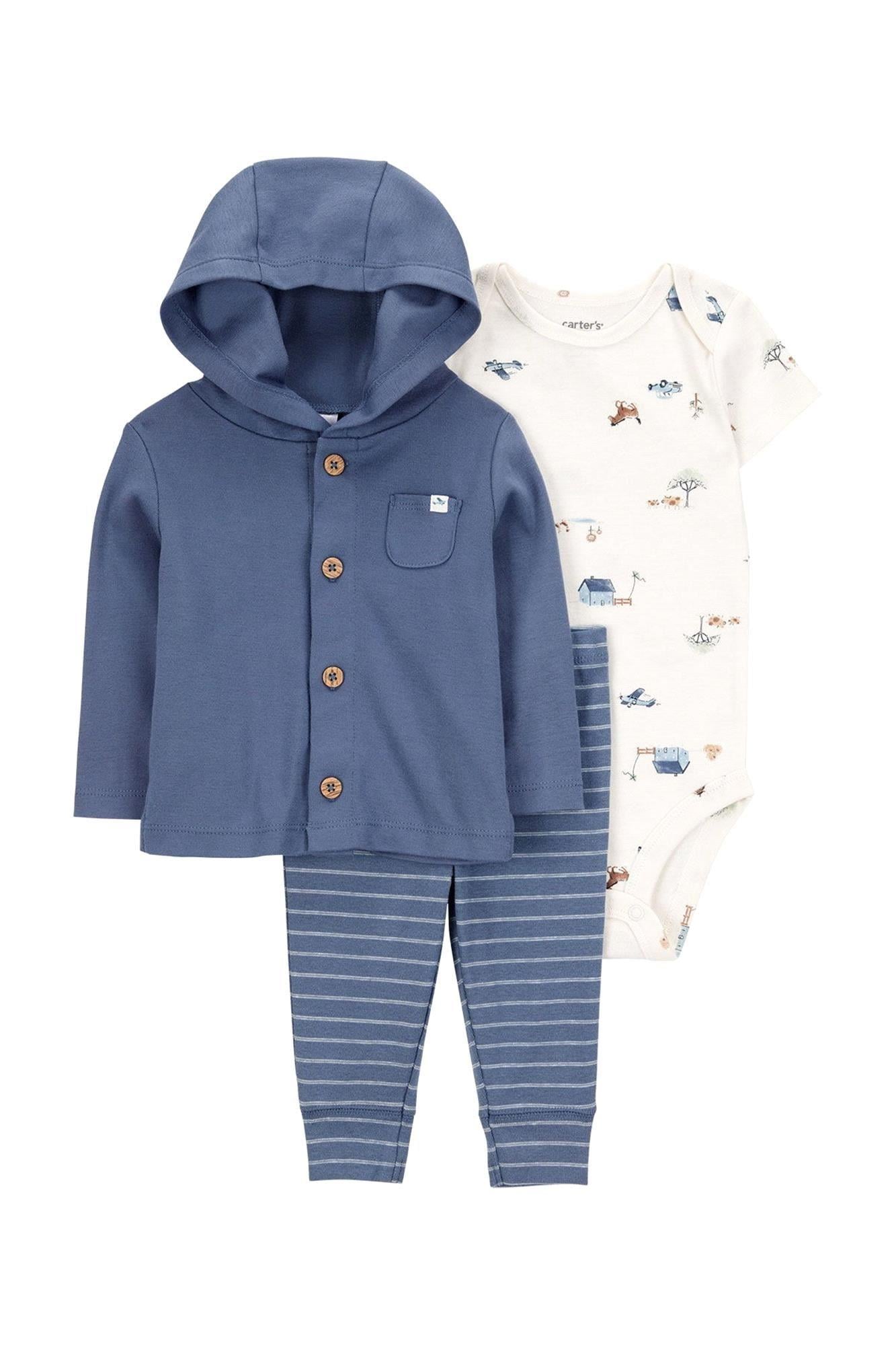 Carter's Erkek 3'lü Hırkalı Takım Mavi 1S941310