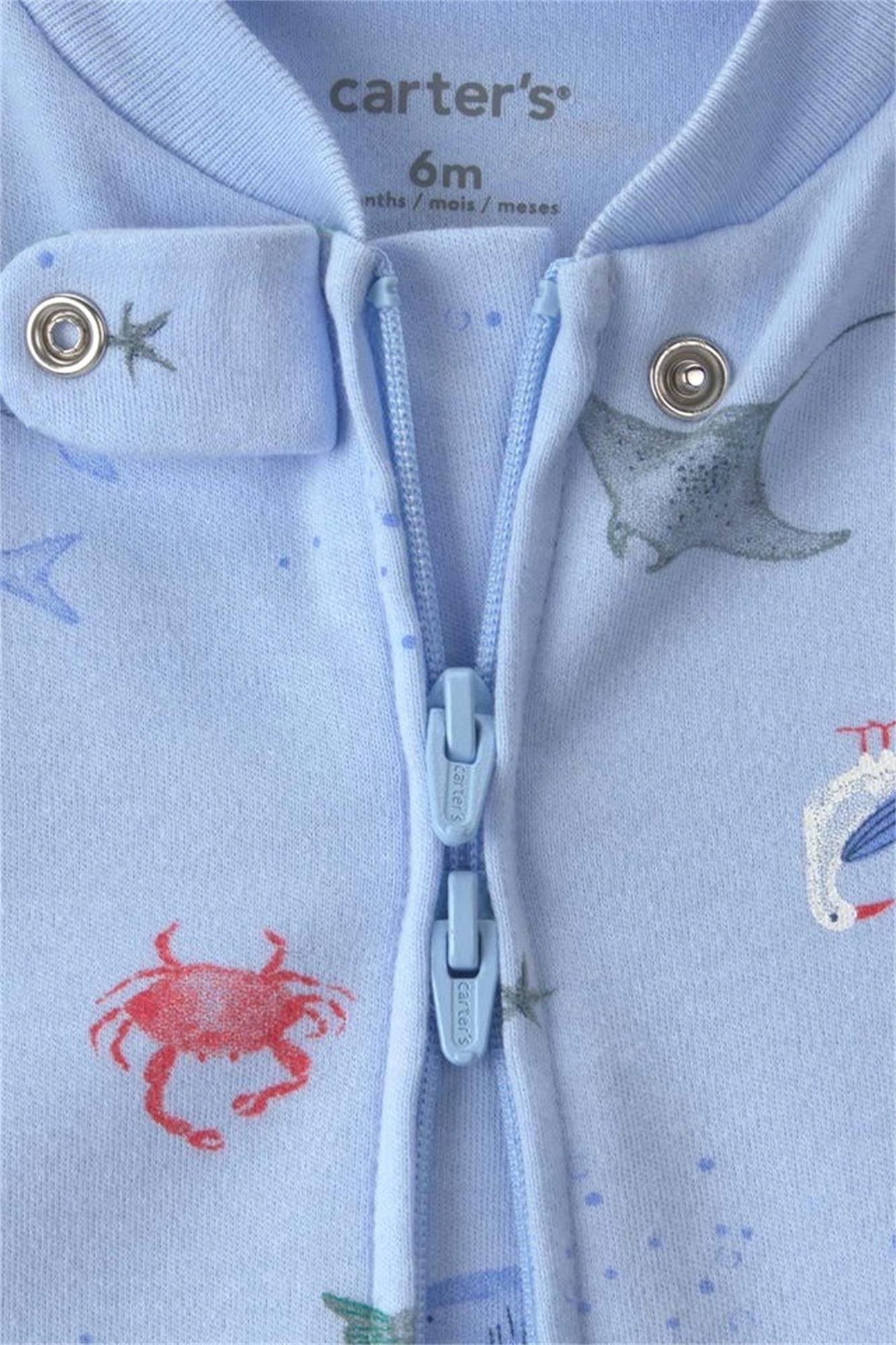 Carter's Erkek Bebek Desenli Patikli Tulum Mavi 1U617710