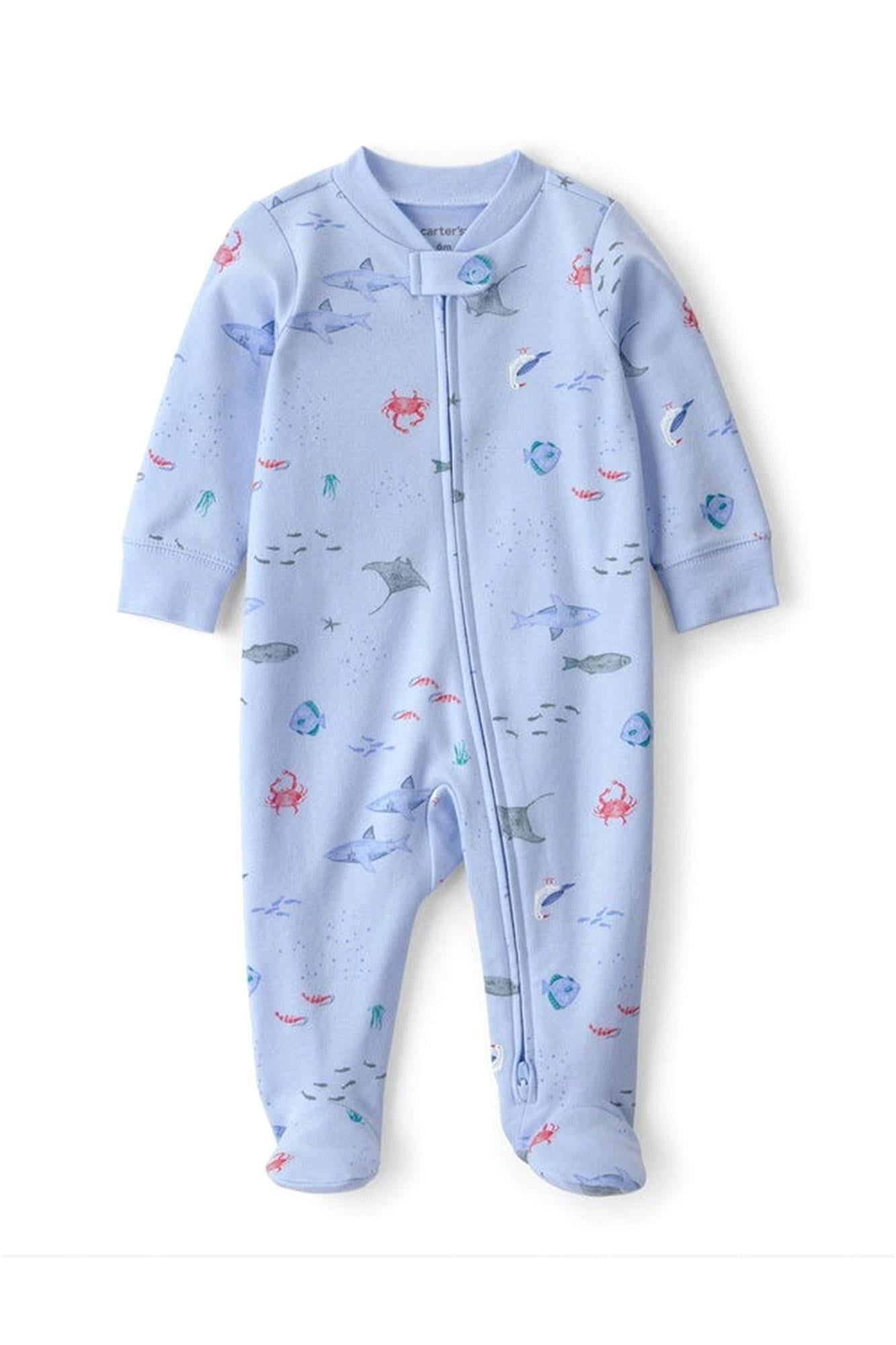 Carter's Erkek Bebek Desenli Patikli Tulum Mavi 1U617710