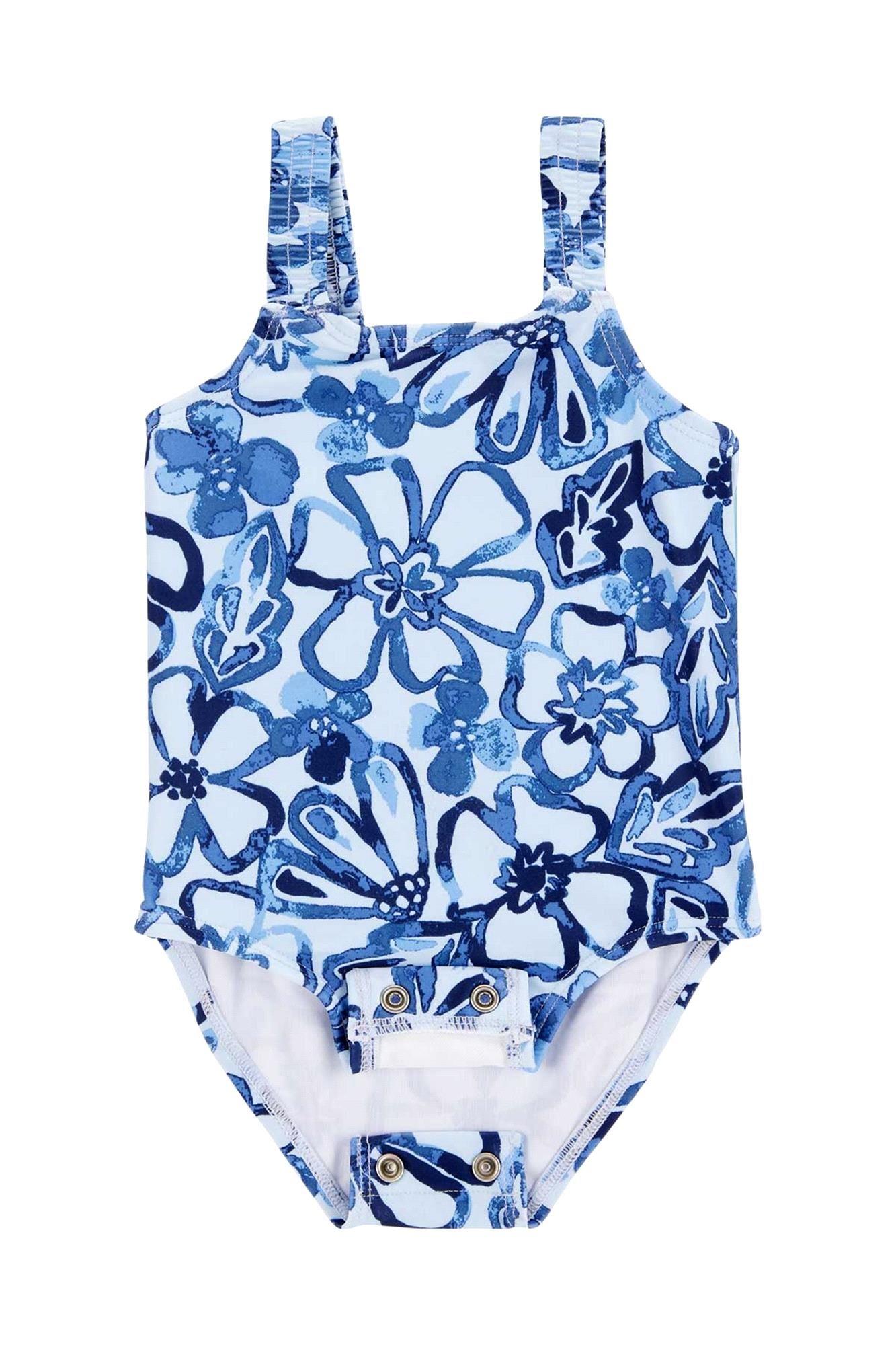 Carter's Kız Bebek Desenli Kolsuz Mayo Lacivert 1S570110