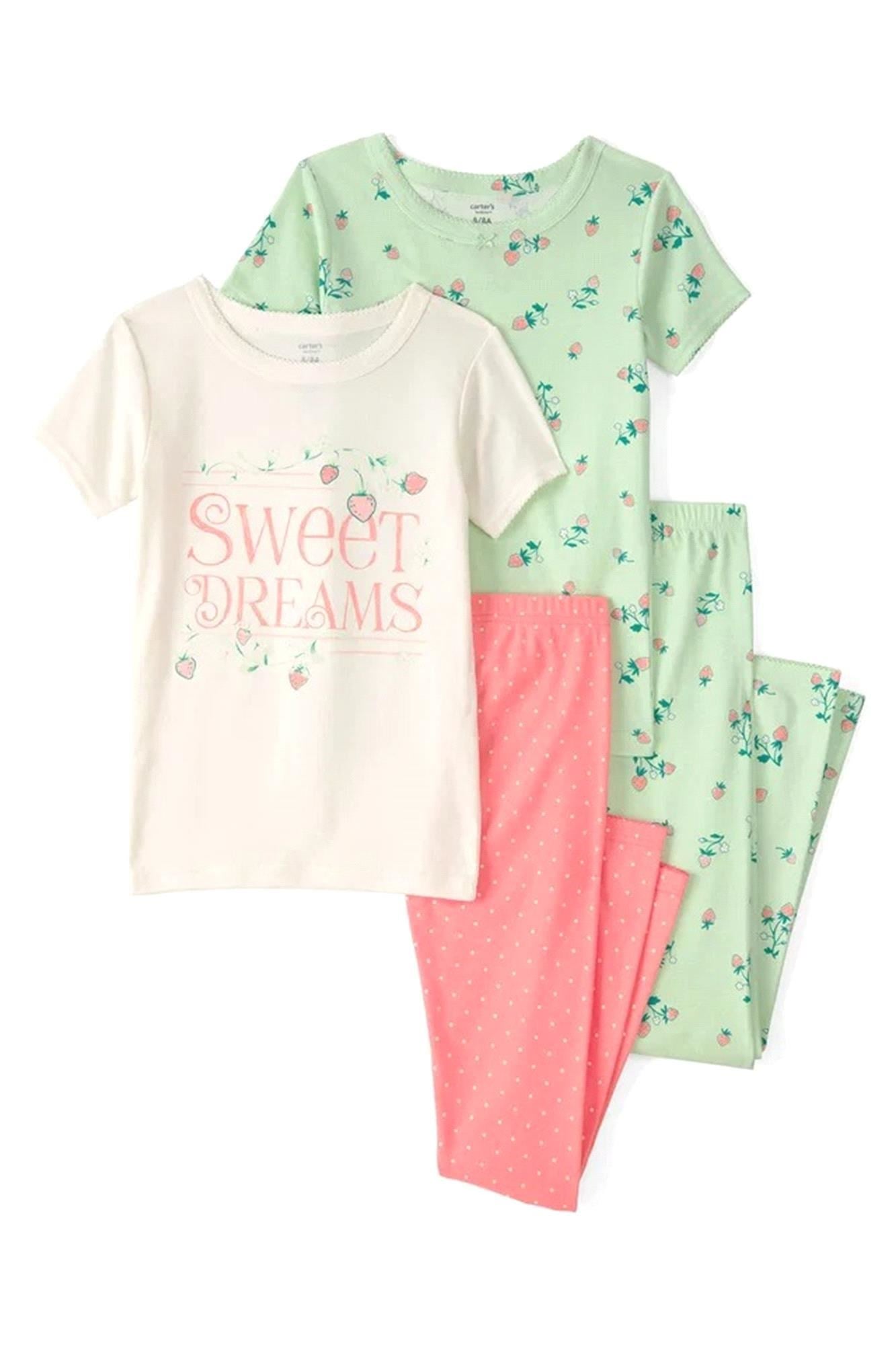 Carter's Kız Çocuk 4'lü Pijama Takımı Yeşil 3U596310