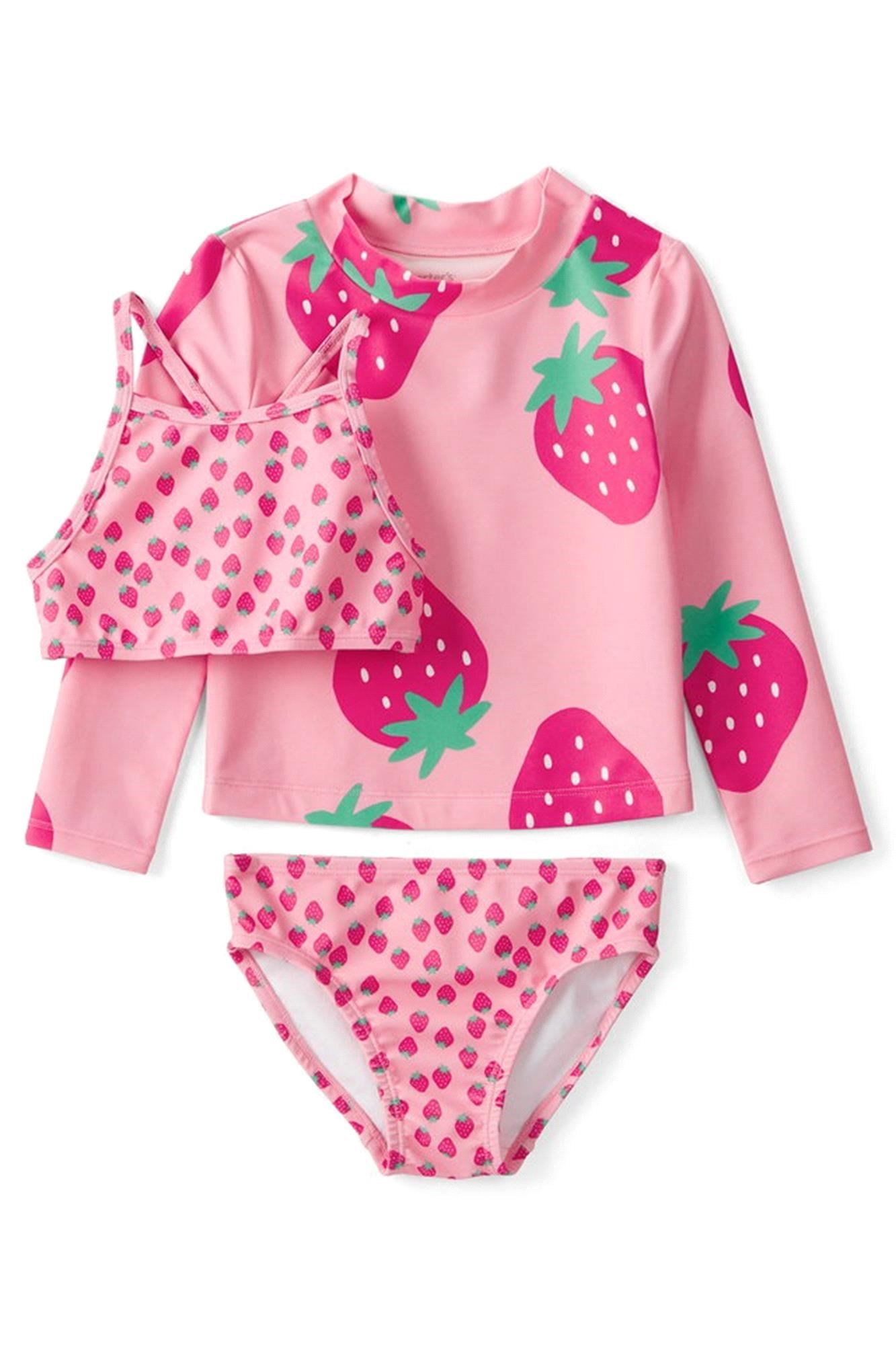 Carter's Kız Çocuk Güneş Koruyucu 3'lü Mayo Takım Pembe 2U780710