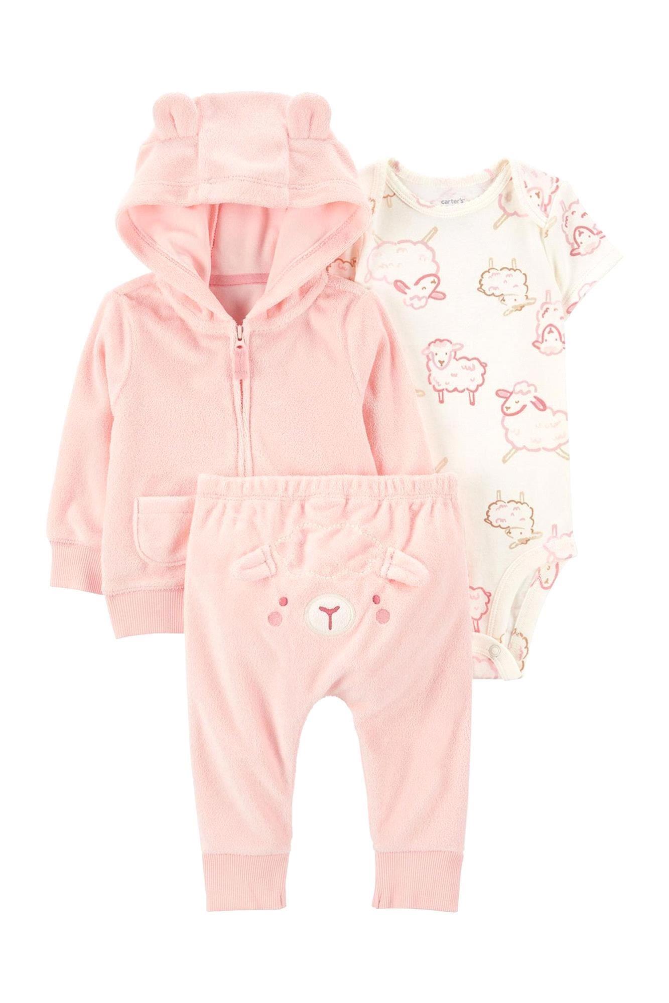 Carter's Layette Kız Bebek 3' lü Hırkalı Set Pembe 1R039810 