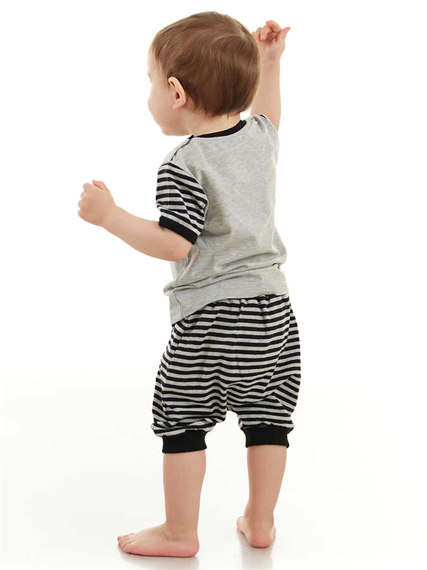 Denokids Erkek Bebek Rakun T-shirt Pantolon Takım CFF-23Y2-019
