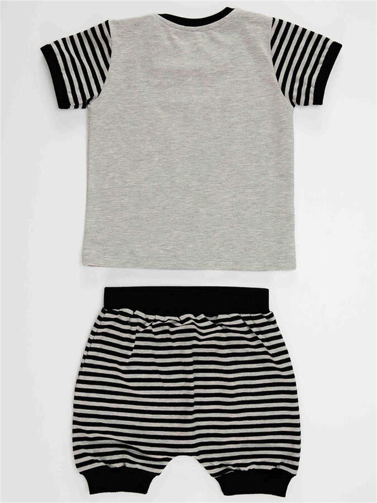 Denokids Erkek Bebek Rakun T-shirt Pantolon Takım CFF-23Y2-019