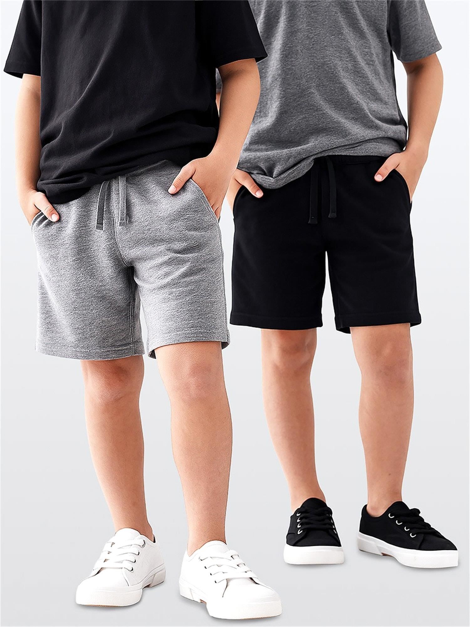 Denokids Erkek Çocuk 2'li Şort Set Gri-Lacivert CFF-26Y1-075