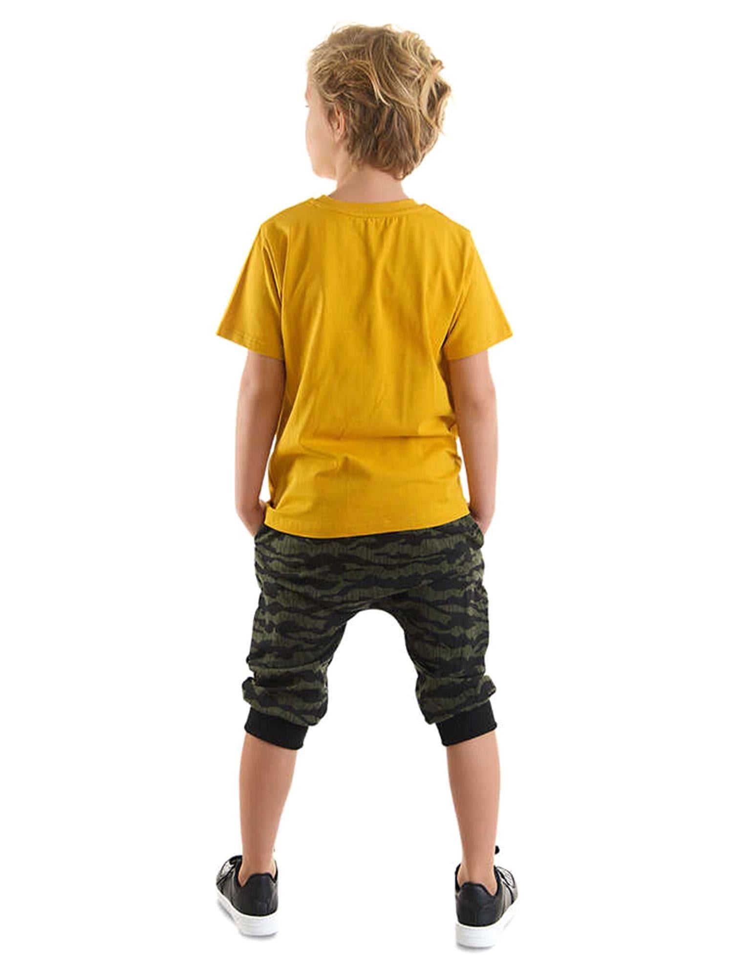 Denokids Erkek Çocuk Big Whales T-shirt Kapri Takım MS-24Y1-010