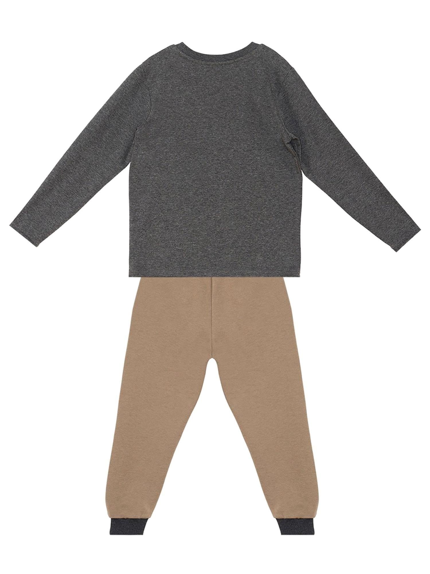 Denokids Erkek Çocuk Doberman Tişört Pantolon Takım Antrasit MS-24S1-042