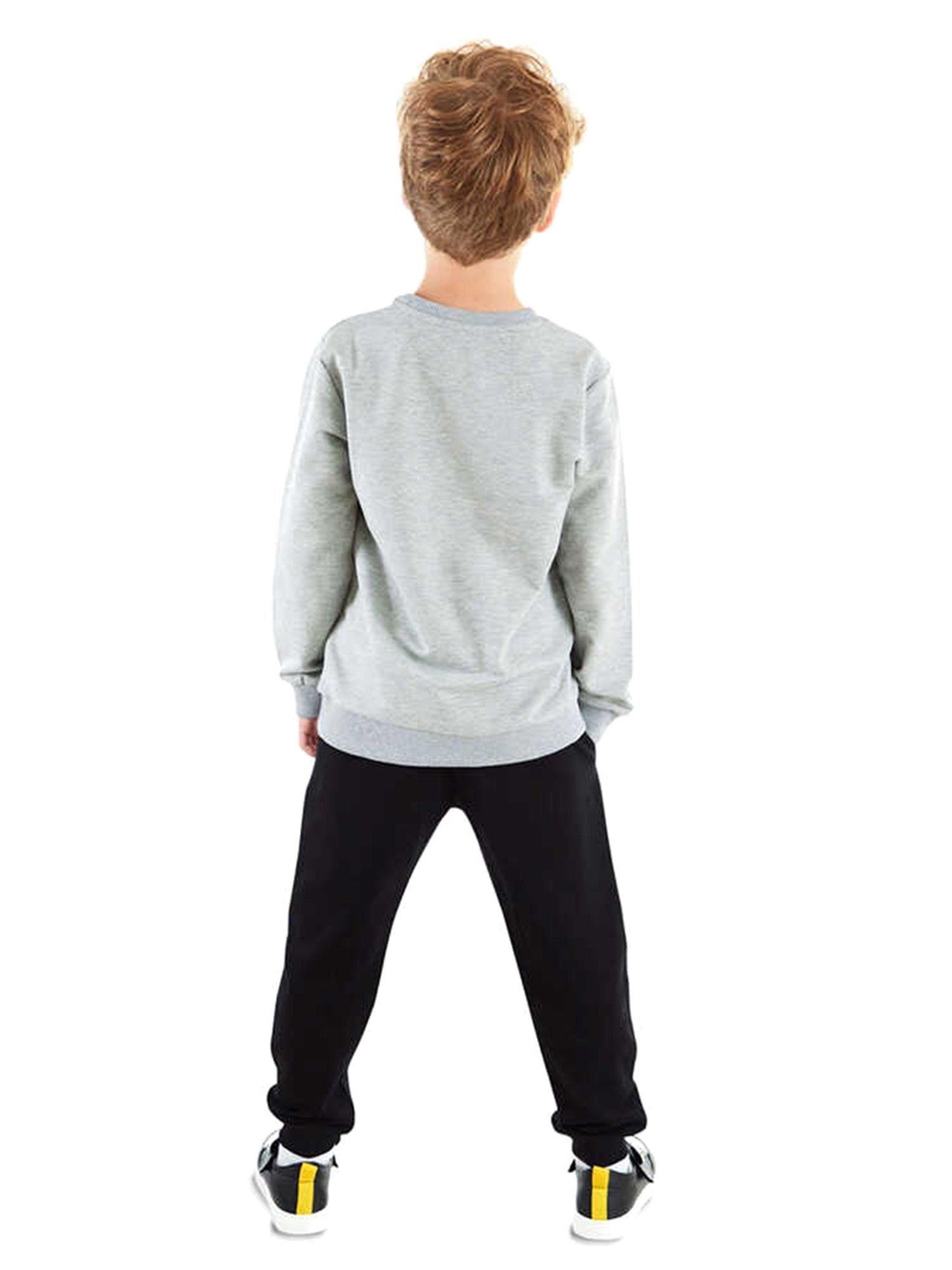 Denokids Erkek Çocuk Eşofman Takımı Siyah Gri CFF-21S1-089