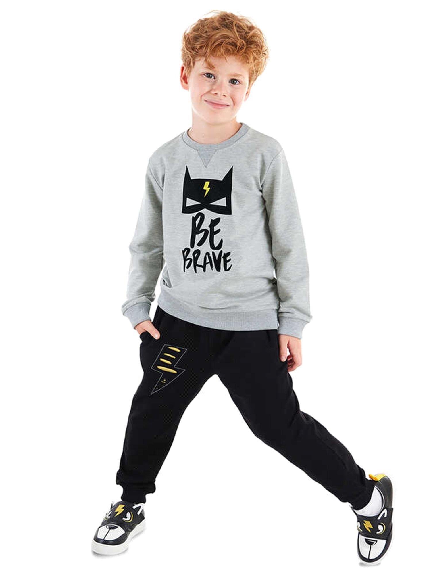 Denokids Erkek Çocuk Eşofman Takımı Siyah Gri CFF-21S1-089