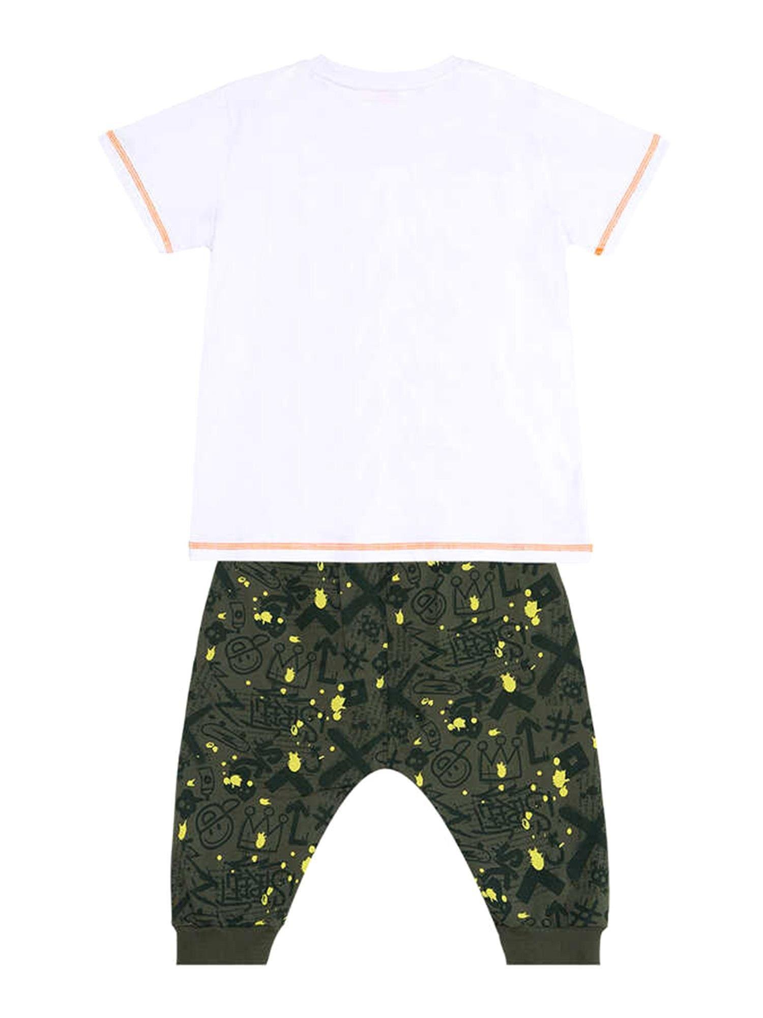 Denokids Erkek Çocuk Kaykay Splash T-shirt Kapri Takım MS-24Y1-020