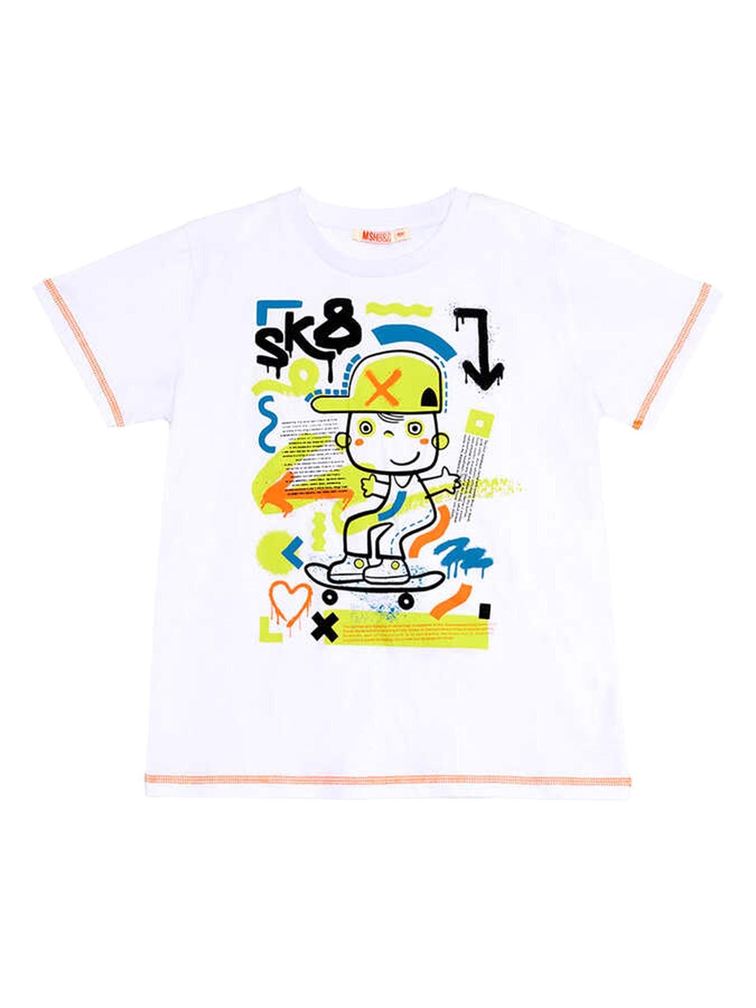 Denokids Erkek Çocuk Kaykay Splash T-shirt Kapri Takım MS-24Y1-020