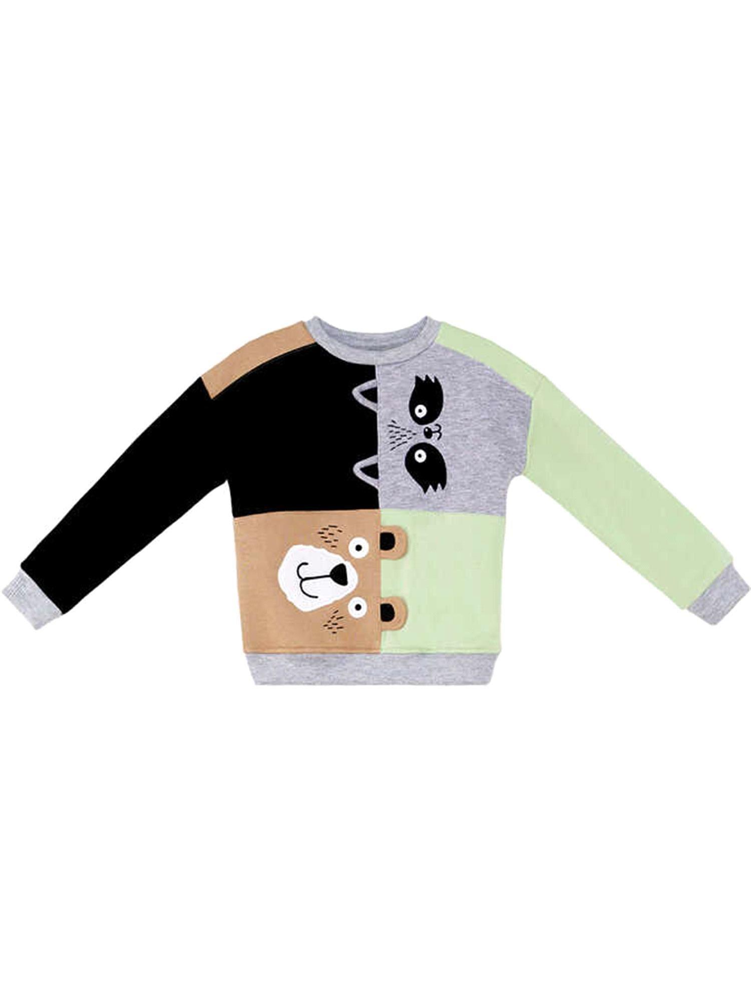 Denokids Erkek Çocuk Rakun Ve Ayı Sweatshirt CFF-23K1-025
