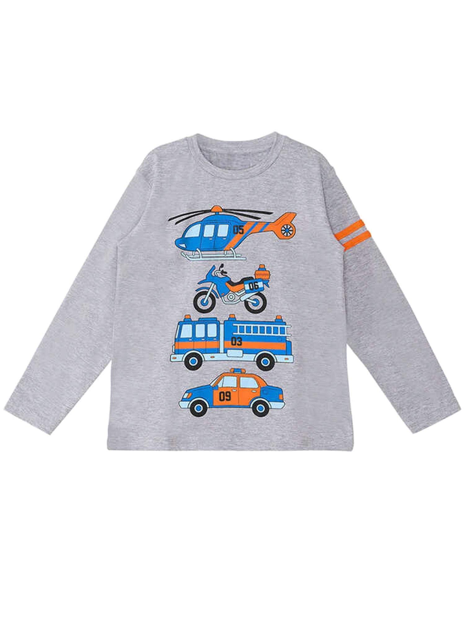 Denokids Erkek Çocuk Rescue Team Tişört Pantolon Takım Gri MS-21S1-038
