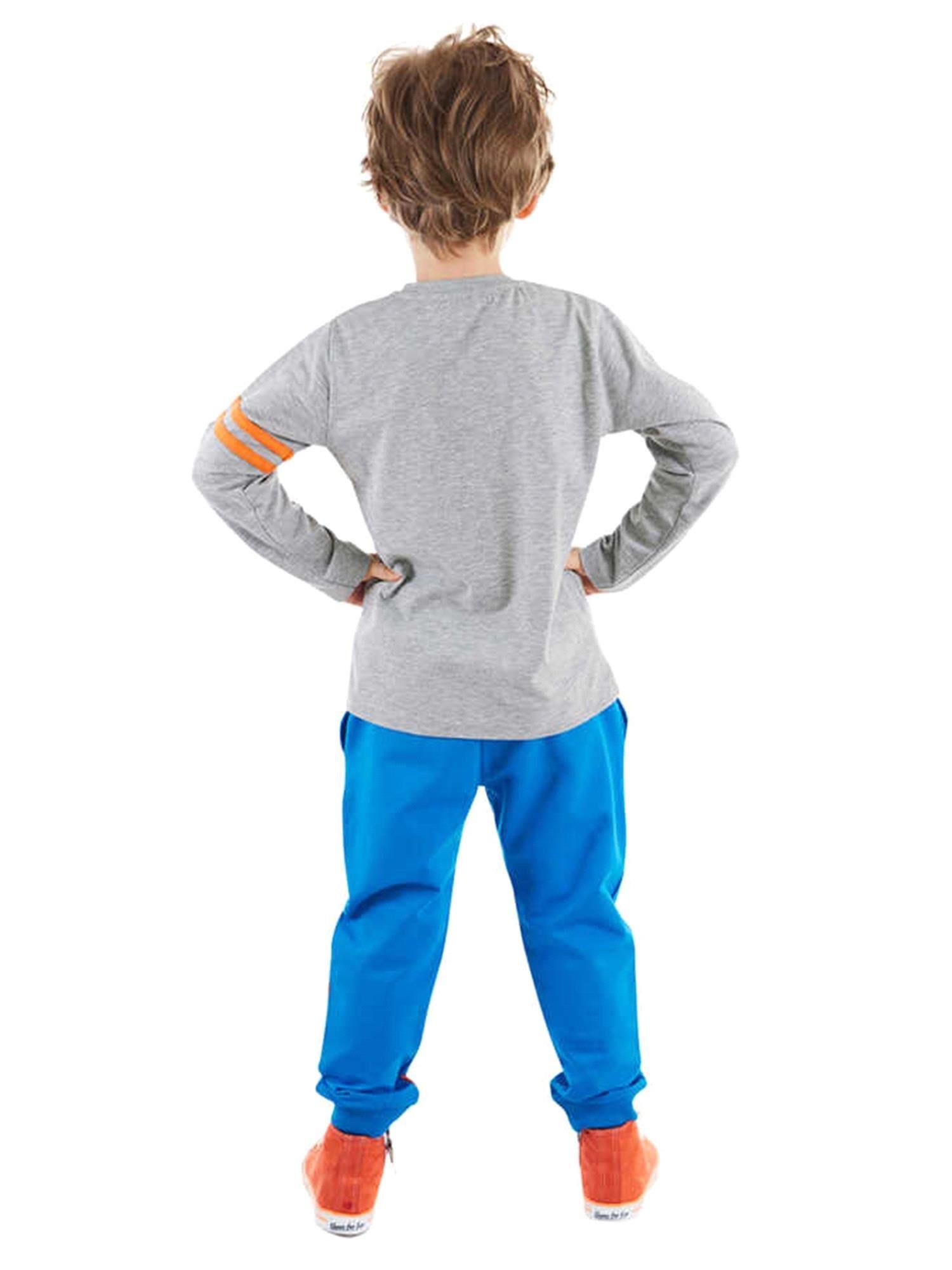 Denokids Erkek Çocuk Rescue Team Tişört Pantolon Takım Gri MS-21S1-038