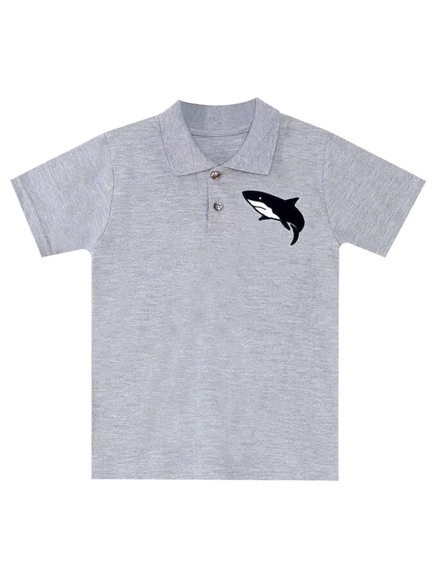 Denokids Erkek Çocuk Sharrk Polo Yaka Tişört Şort Takım MS-24Y1-034