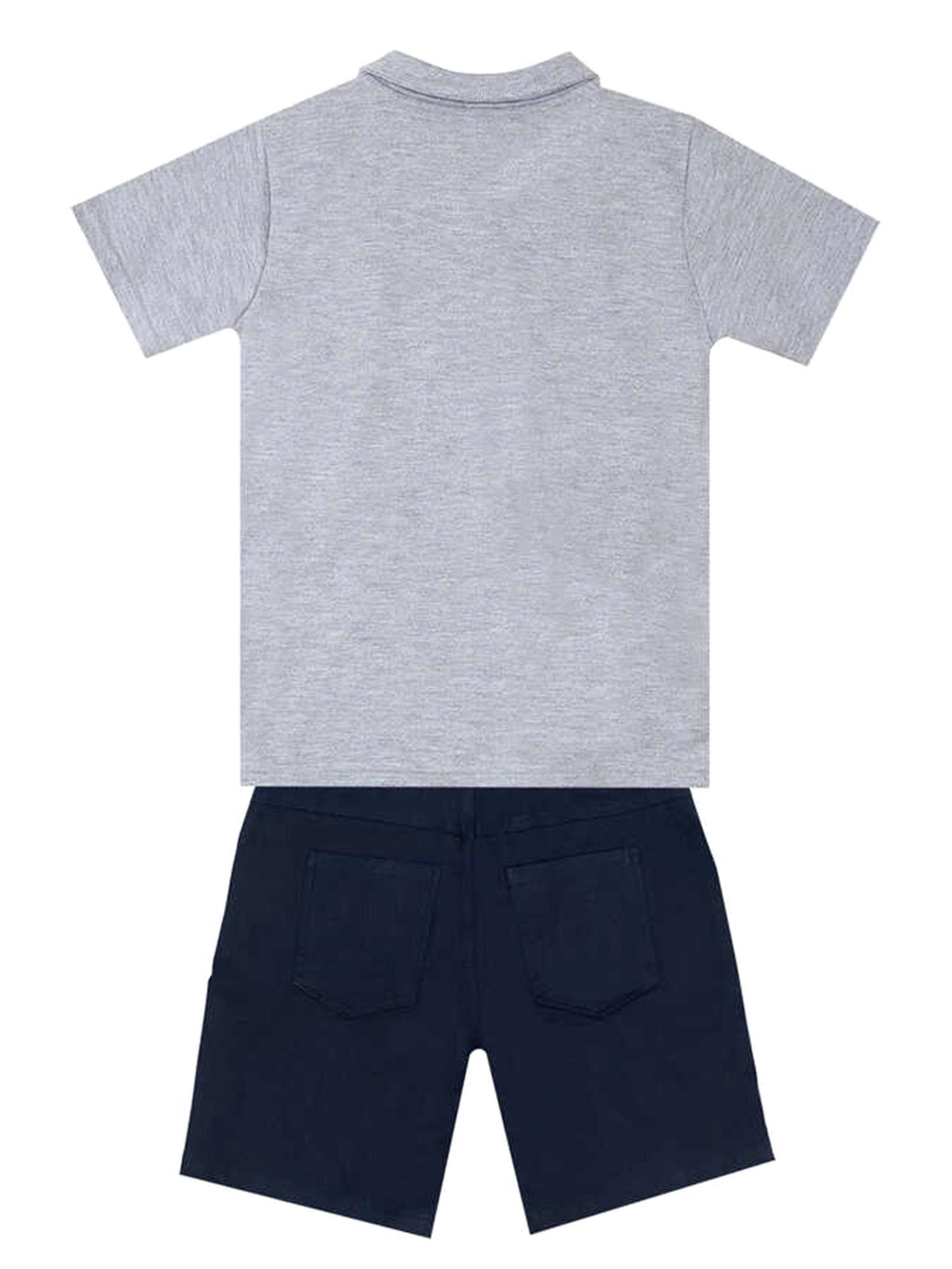 Denokids Erkek Çocuk Sharrk Polo Yaka Tişört Şort Takım MS-24Y1-034