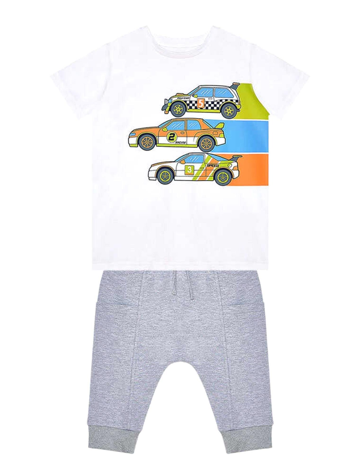 Denokids Erkek Çocuk Yarışçı T-shirt Kapri Şort Takım MS-24Y1-050