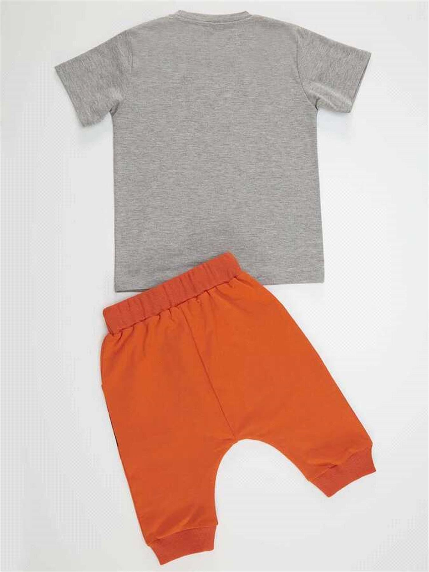Denokids Erkek Çocuk Yo Kaplan T-shirt Kapri Şort Takım CFF-22Y1-045