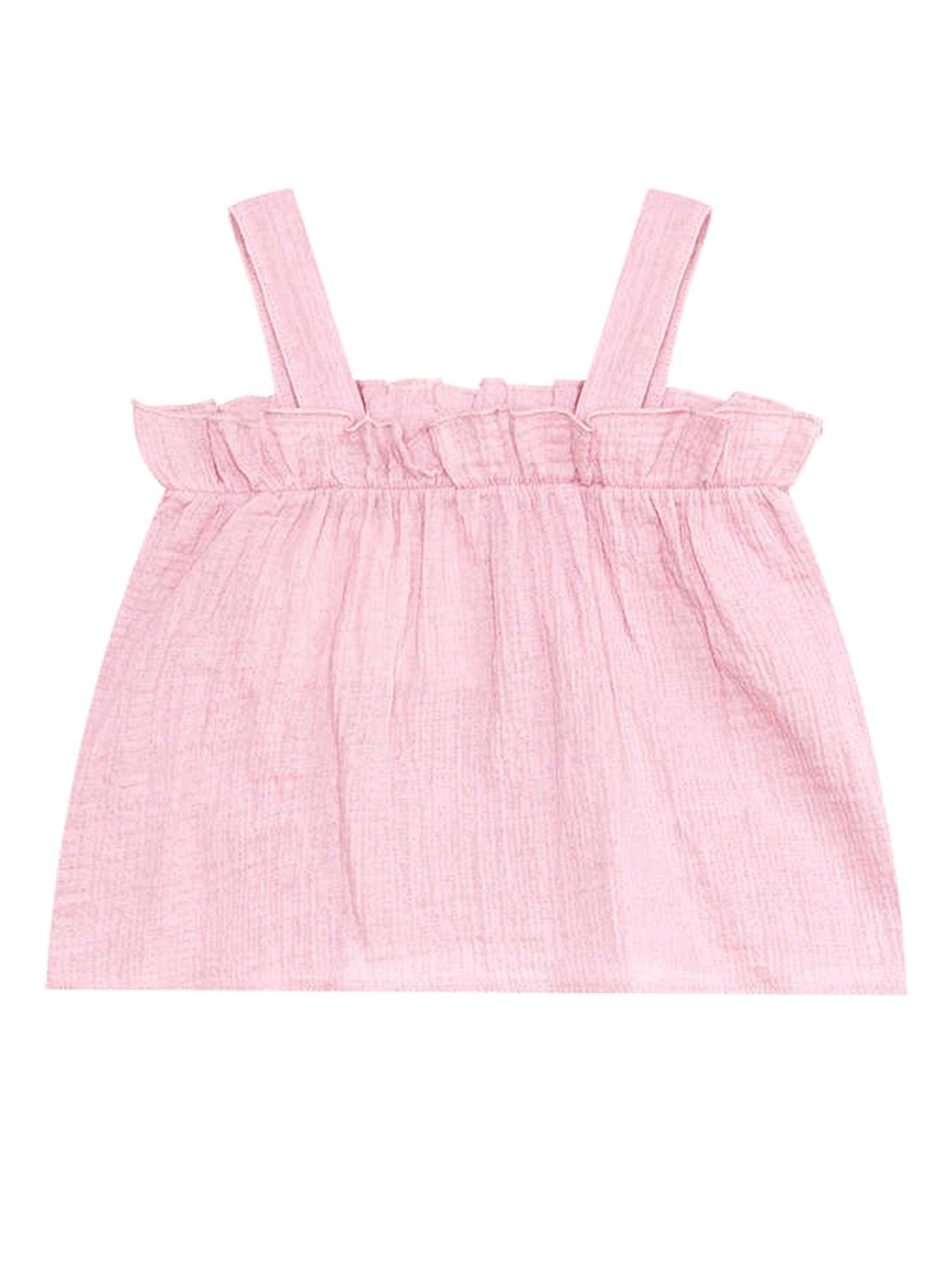 Denokids Kız Bebek Çocuk Müslin Bluz Şort Takım Pembe CFF-24Y1-055