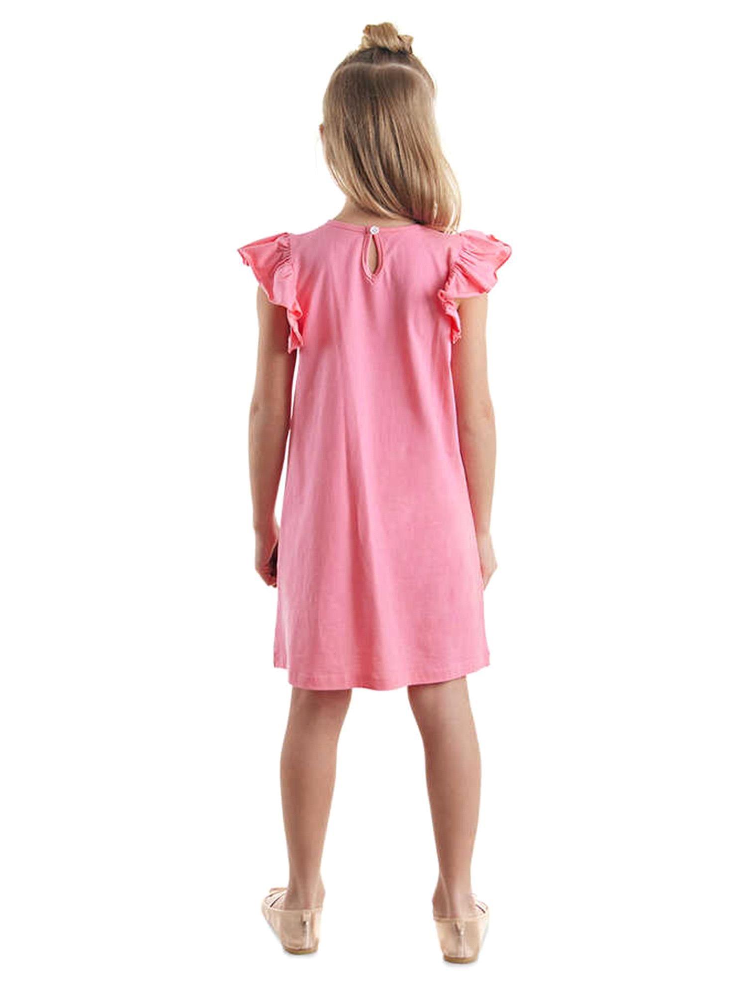 Denokids Kız Çocuk Ayıcıklar Elbise Pembe CFF-24Y1-017
