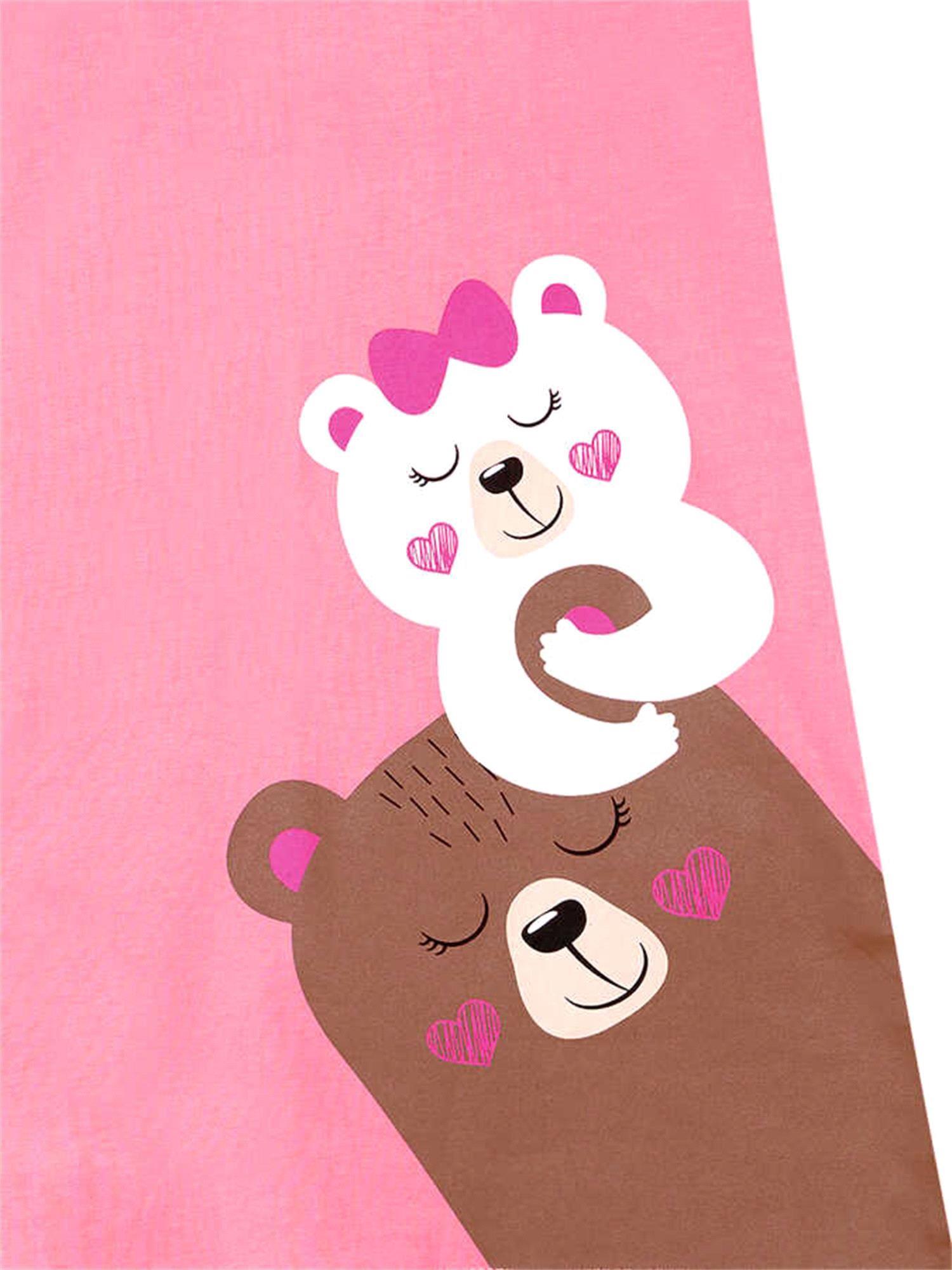 Denokids Kız Çocuk Ayıcıklar Elbise Pembe CFF-24Y1-017