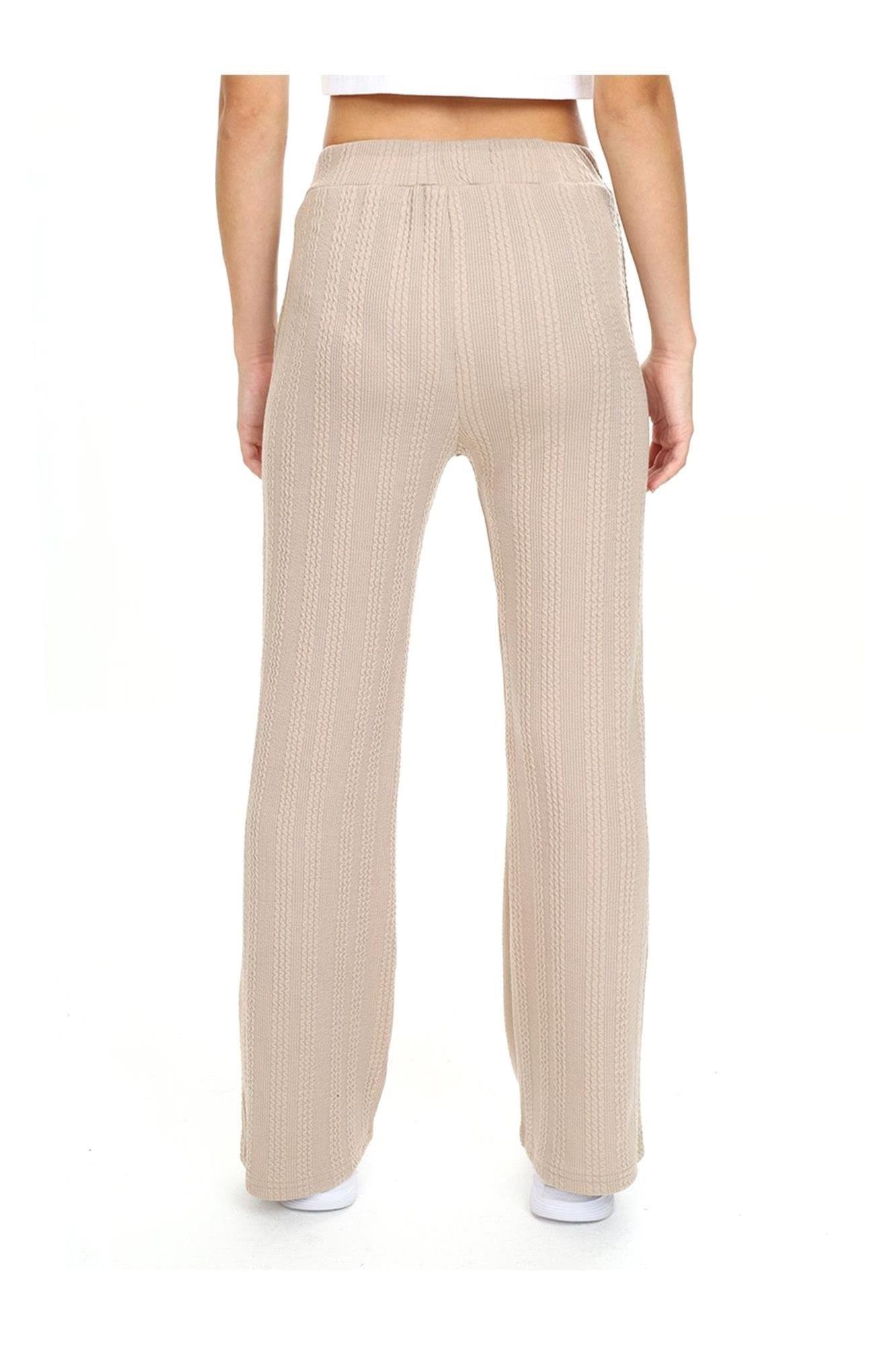 Denokids Kız Çocuk Boru Paça Basic Eşofman Altı Bej CFF-24S1-169