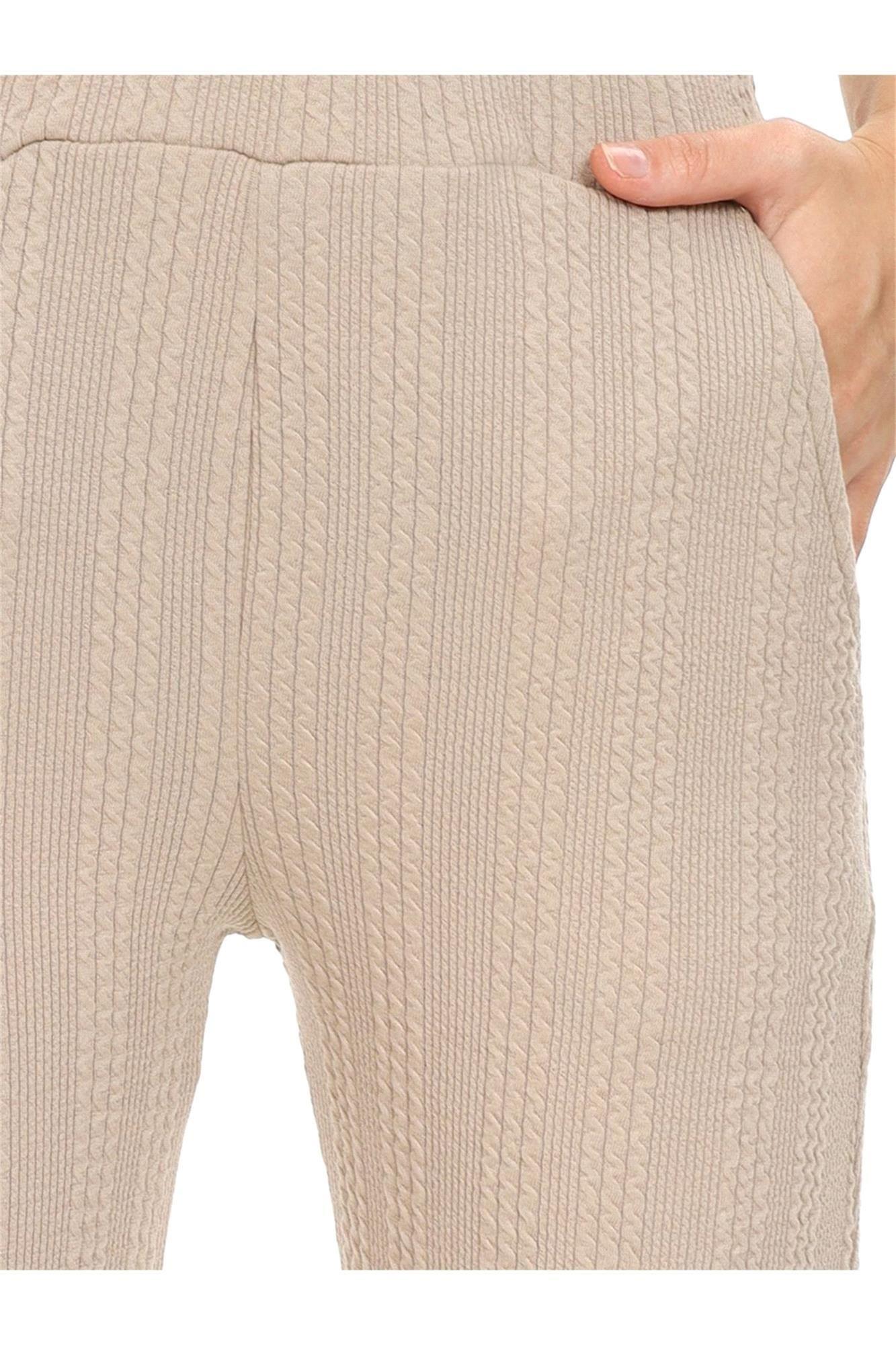 Denokids Kız Çocuk Boru Paça Basic Eşofman Altı Bej CFF-24S1-169