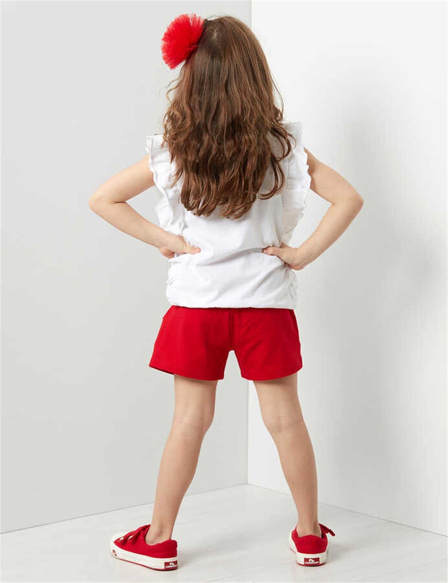 Denokids Kız Çocuk Bug Love T-shirt Şort Takım CFF-19Y1-101